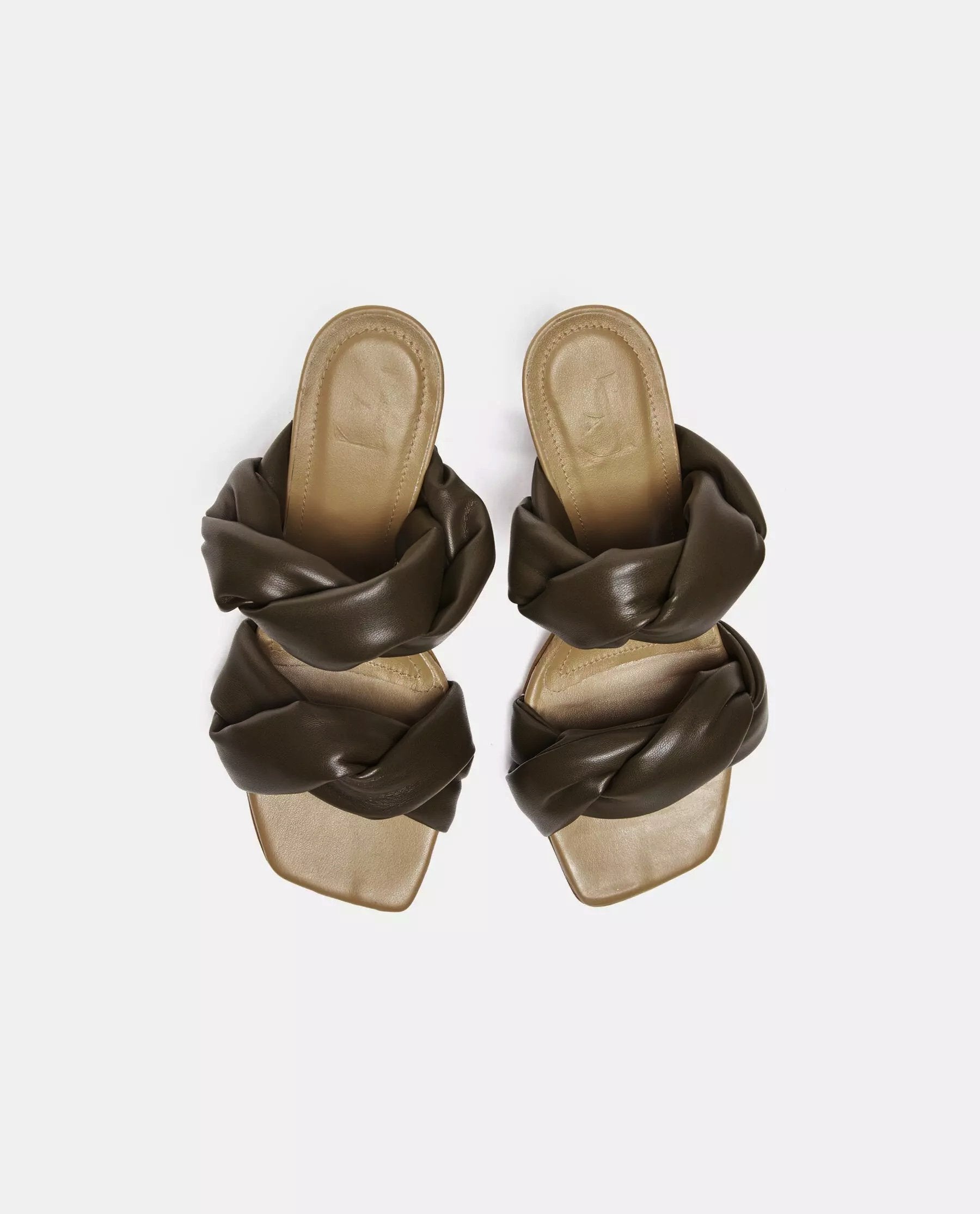 River Vegan Khaki Heeled Sandals 21010416004-013 - 4