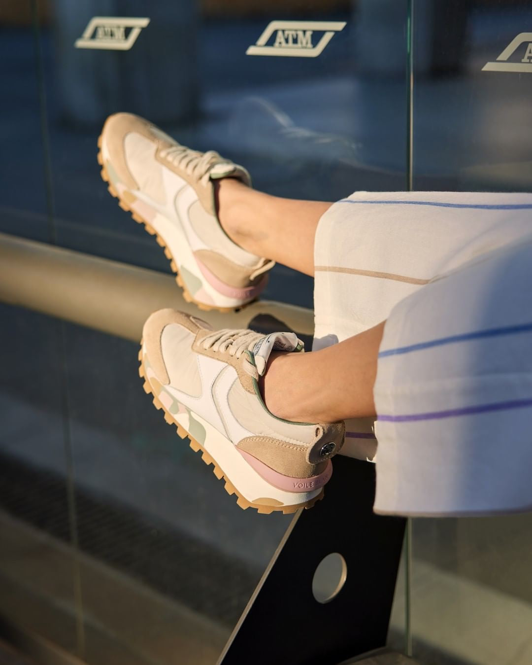 Qwark Woman Beige White Chunky Sneakers 2016557241E05 - 2