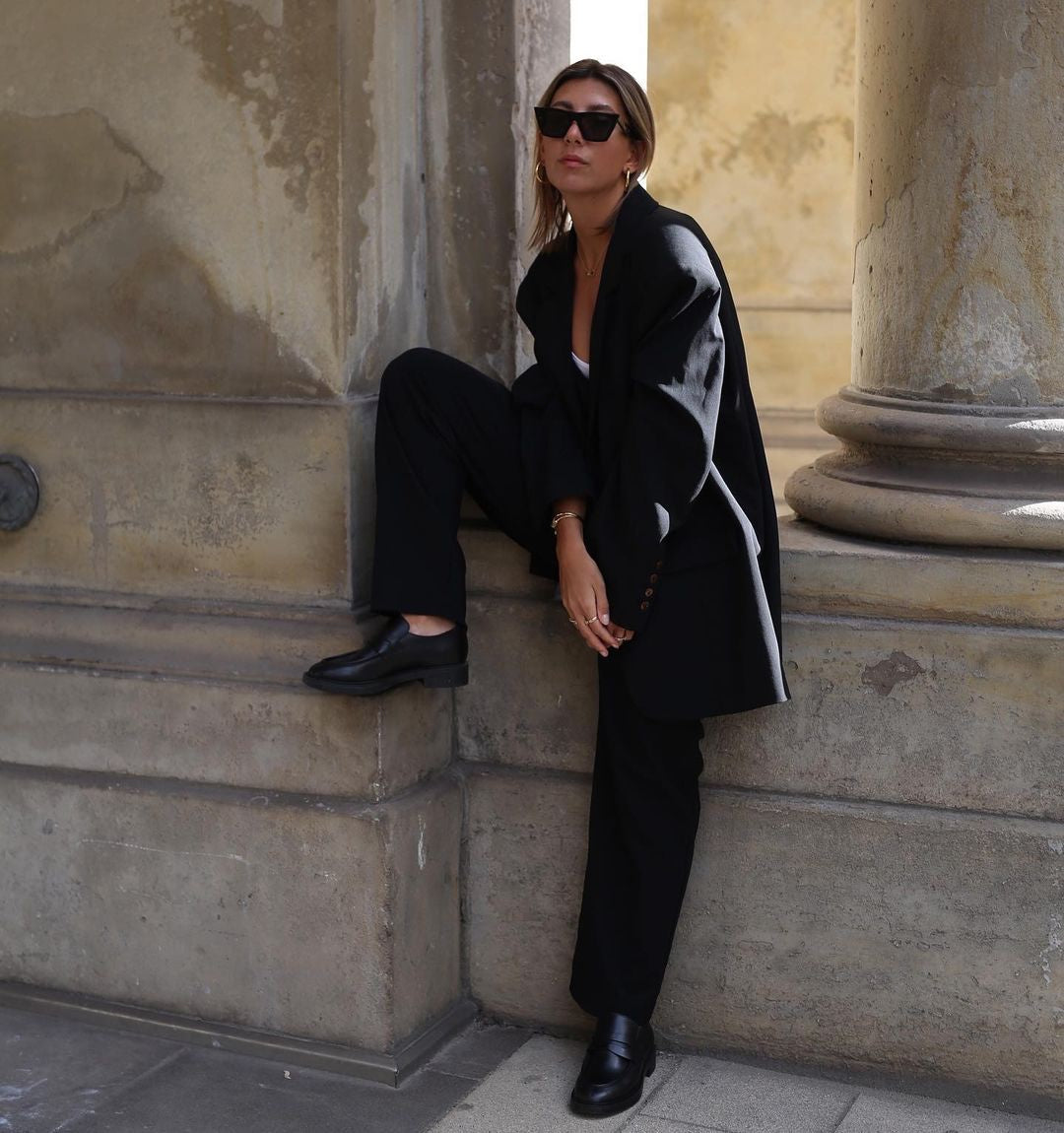 Vitello Black Chunky Loafers CPH797 - 8