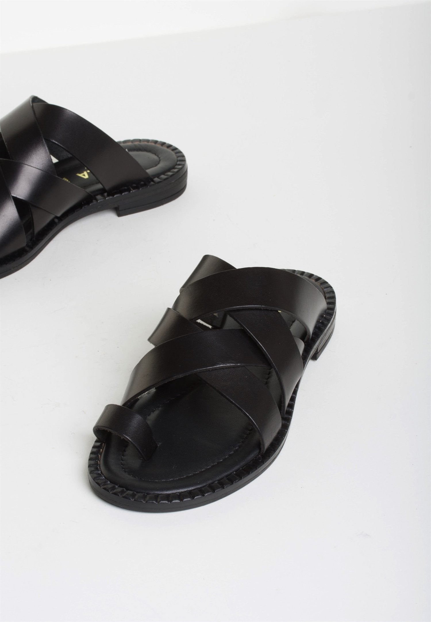 Hannah-Black Gladiator Sandals - 4