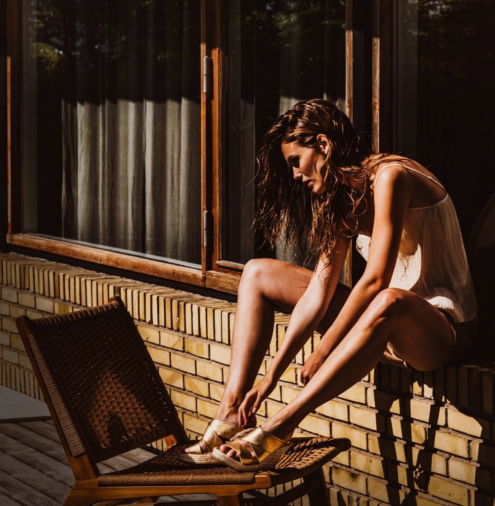 Bella Gold Espadrille Mules - 3