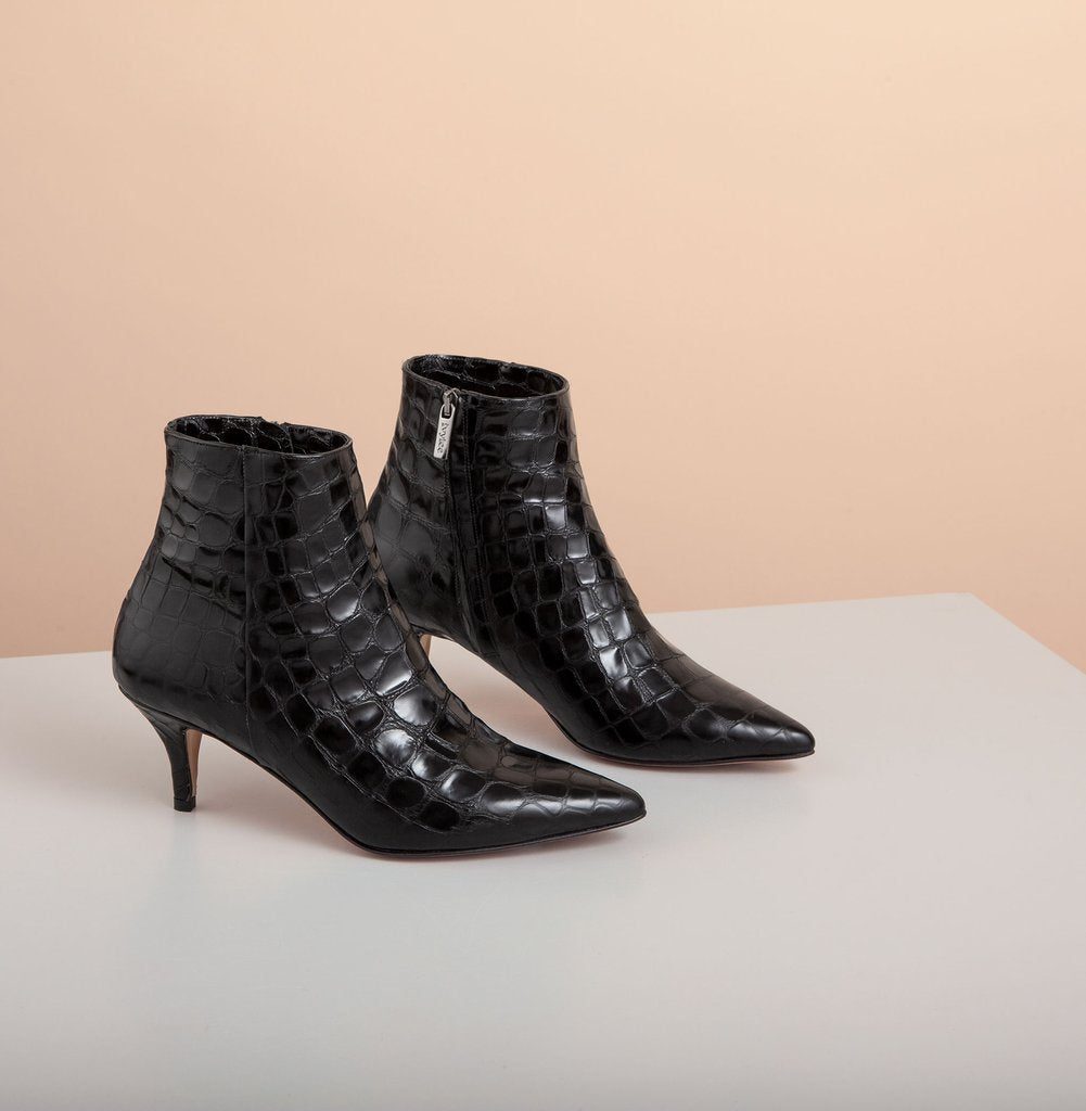 Bambi Faux Croco Black Boots 94-002-021 - 4