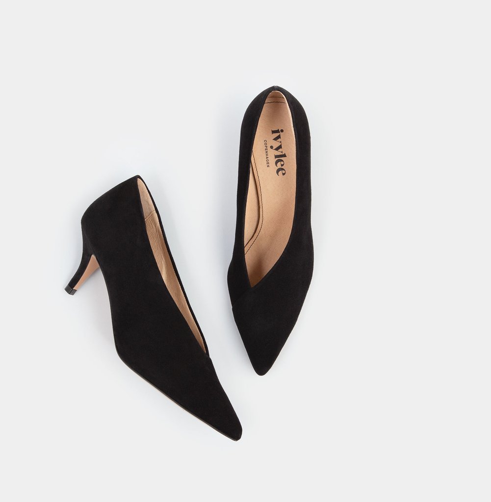 Mia Black Suede Pumps Heels 01-013-011 - 2