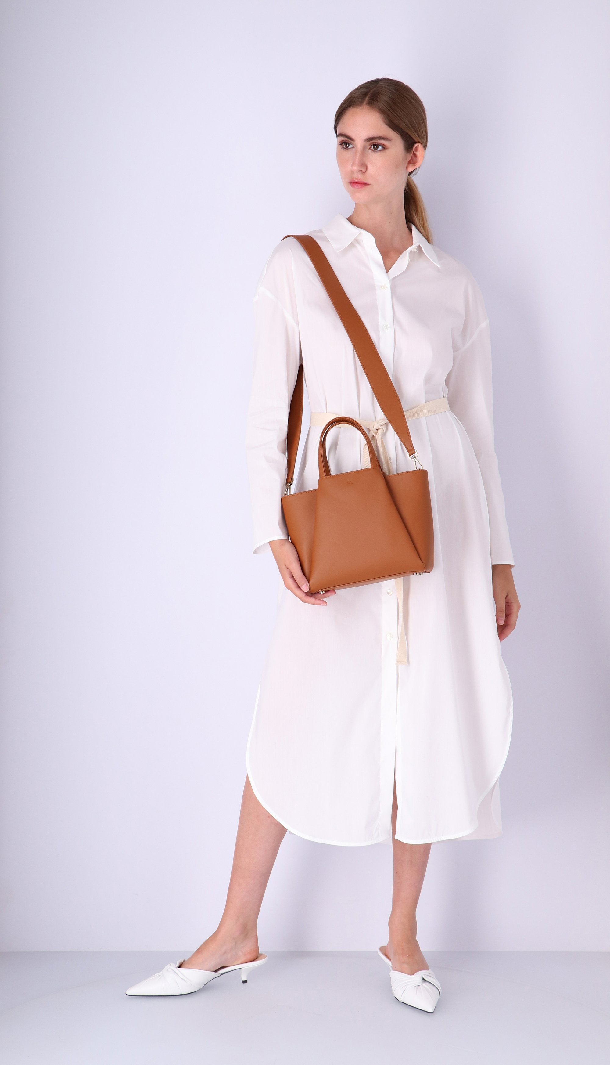 Mini Pyramid Cognac Bag Bags