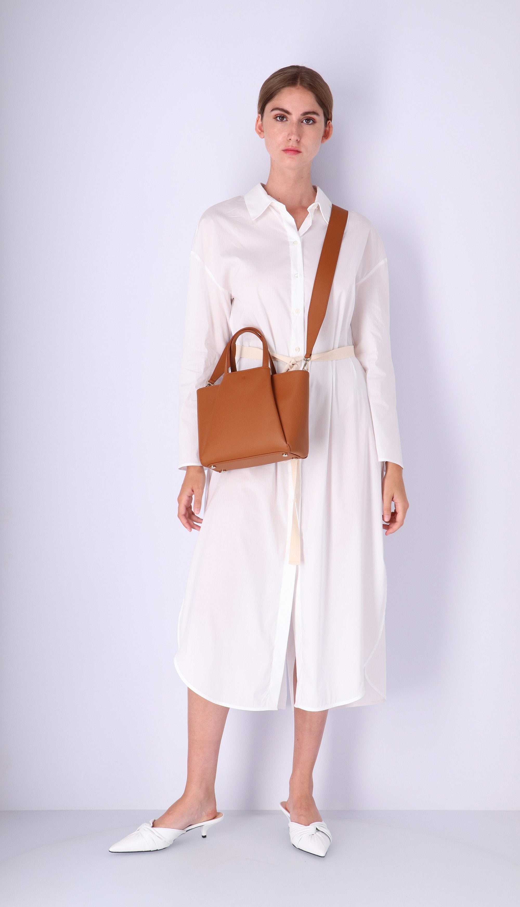 Mini Pyramid Cognac Bag Bags