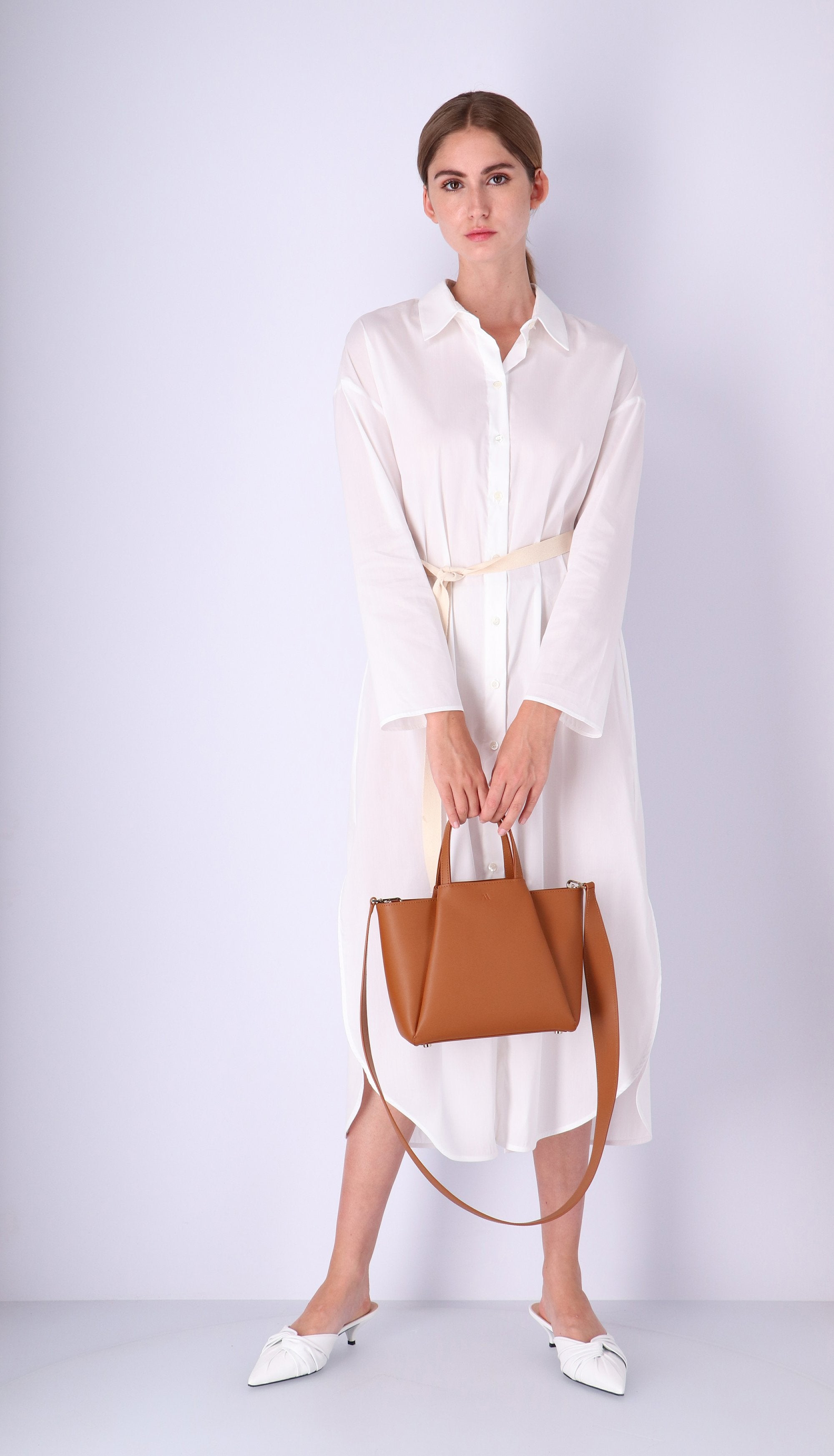 Mini Pyramid Cognac Bag Bags