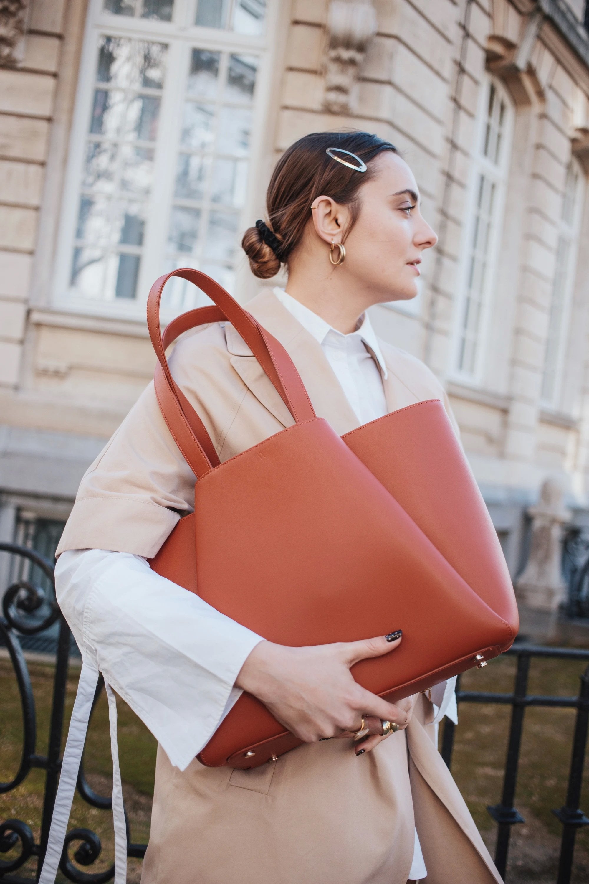 Midi Pyramid Terracotta Bag Bags