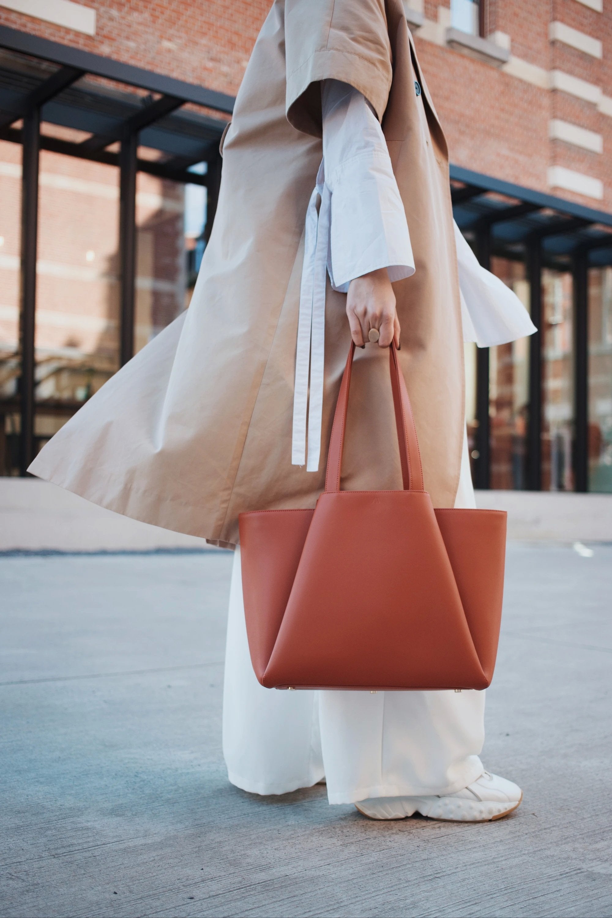 Midi Pyramid Terracotta Bag Bags