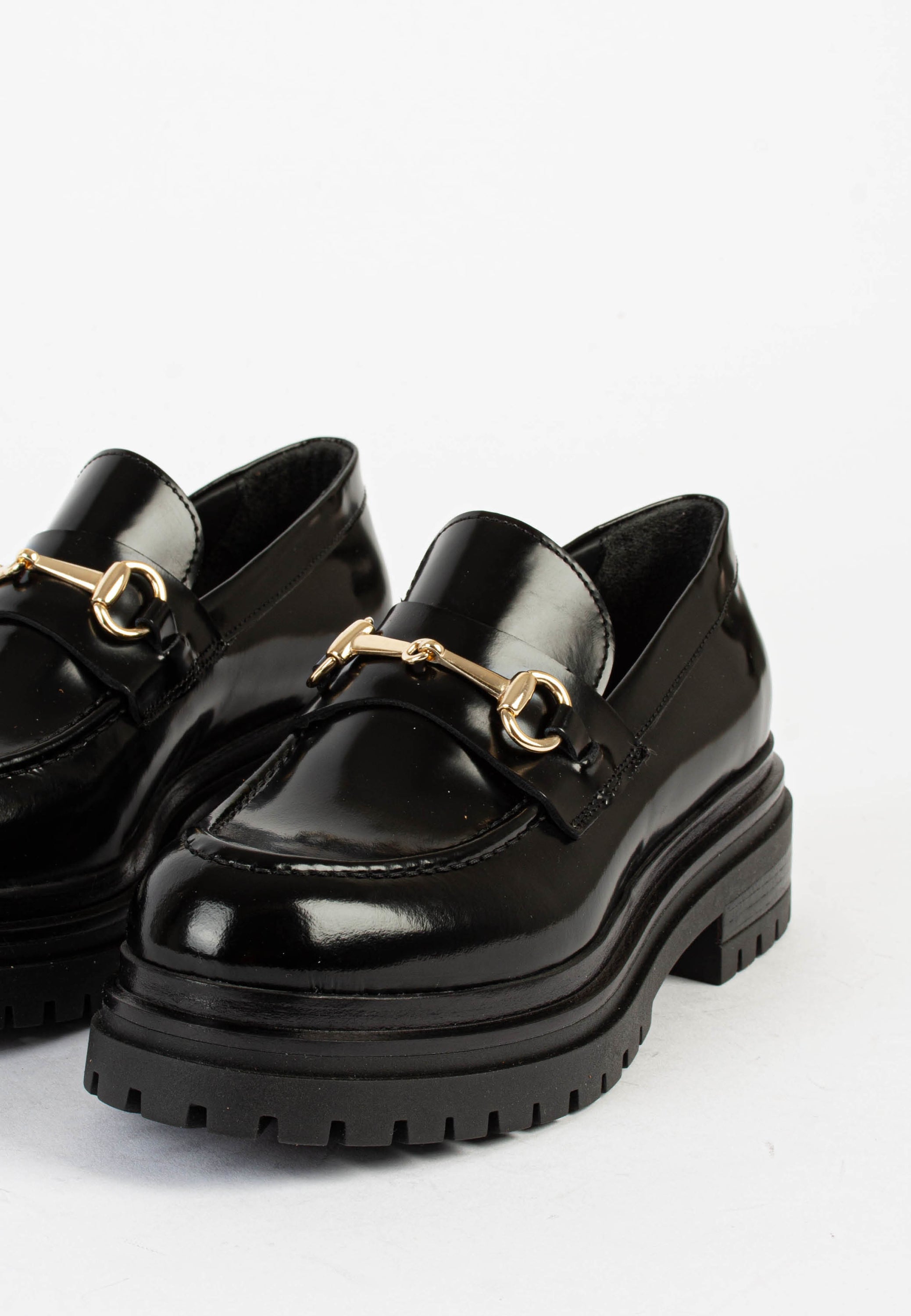 Lala Black Polido Chunky Loafers LALA-BLK - 4a