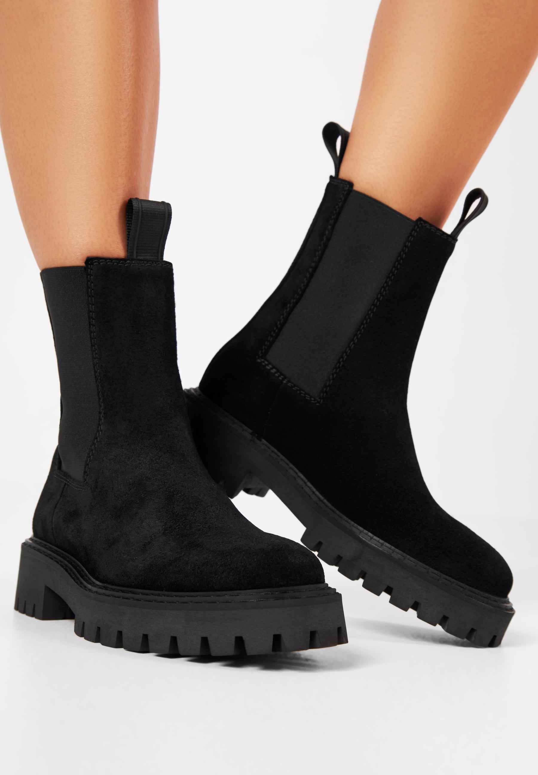 Daze Black Suede Chelsea Boots LAST1286 -2