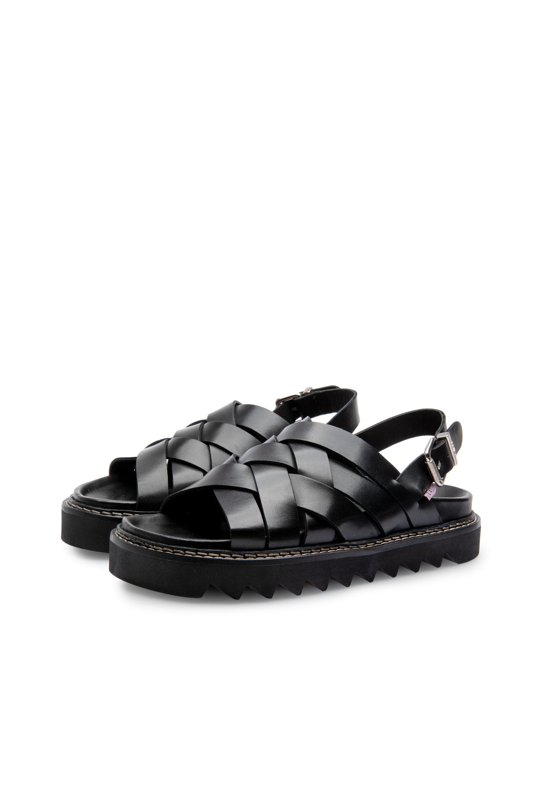 Maggie Black Leather Chunky Sandals LAST1553 - 3