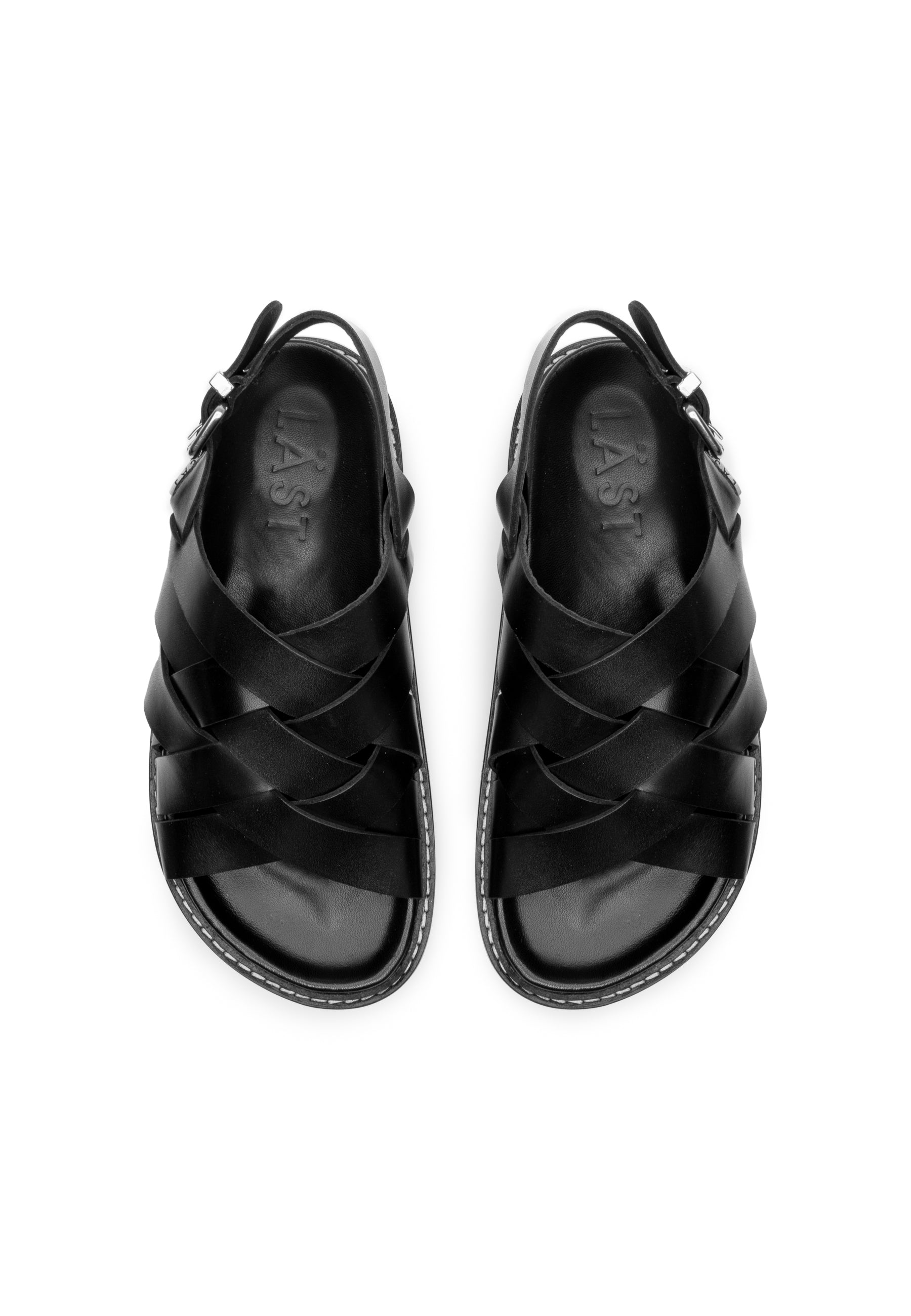 Maggie Black Leather Chunky Sandals LAST1553 - 4