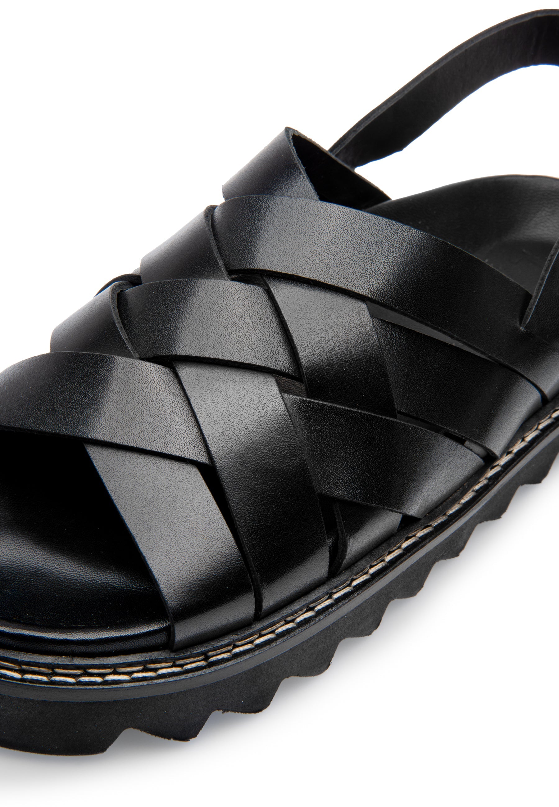 Maggie Black Leather Chunky Sandals LAST1553 - 6