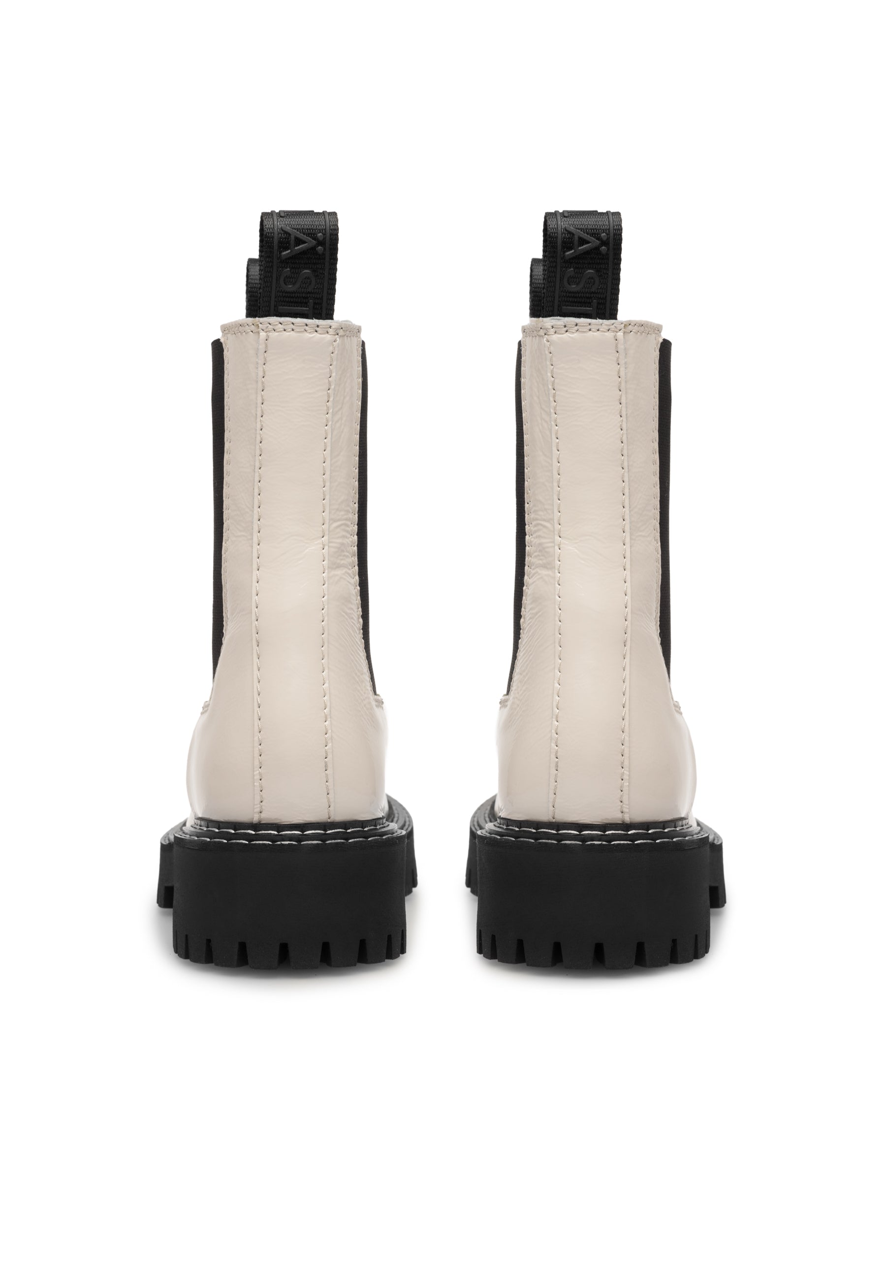 Daze Off White Patent Leather Chelsea Boots LAST1678 - 4