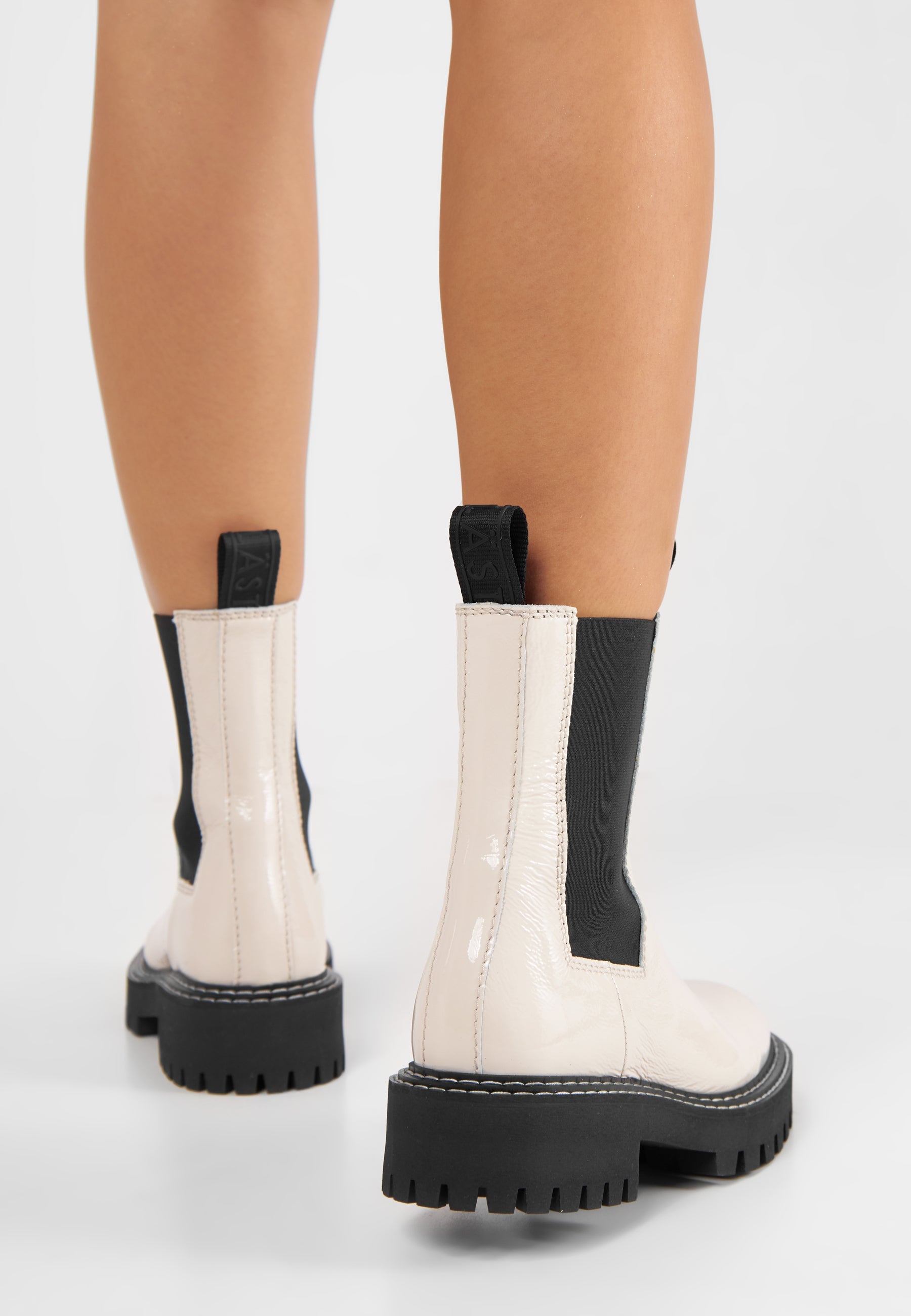 Daze Off White Patent Leather Chelsea Boots LAST1678 - 8