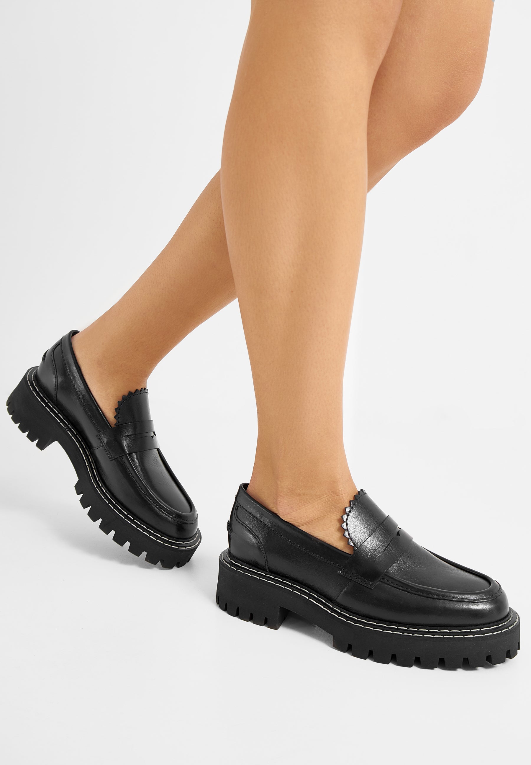 Matter Black Leather Loafers LAST1679 - 2