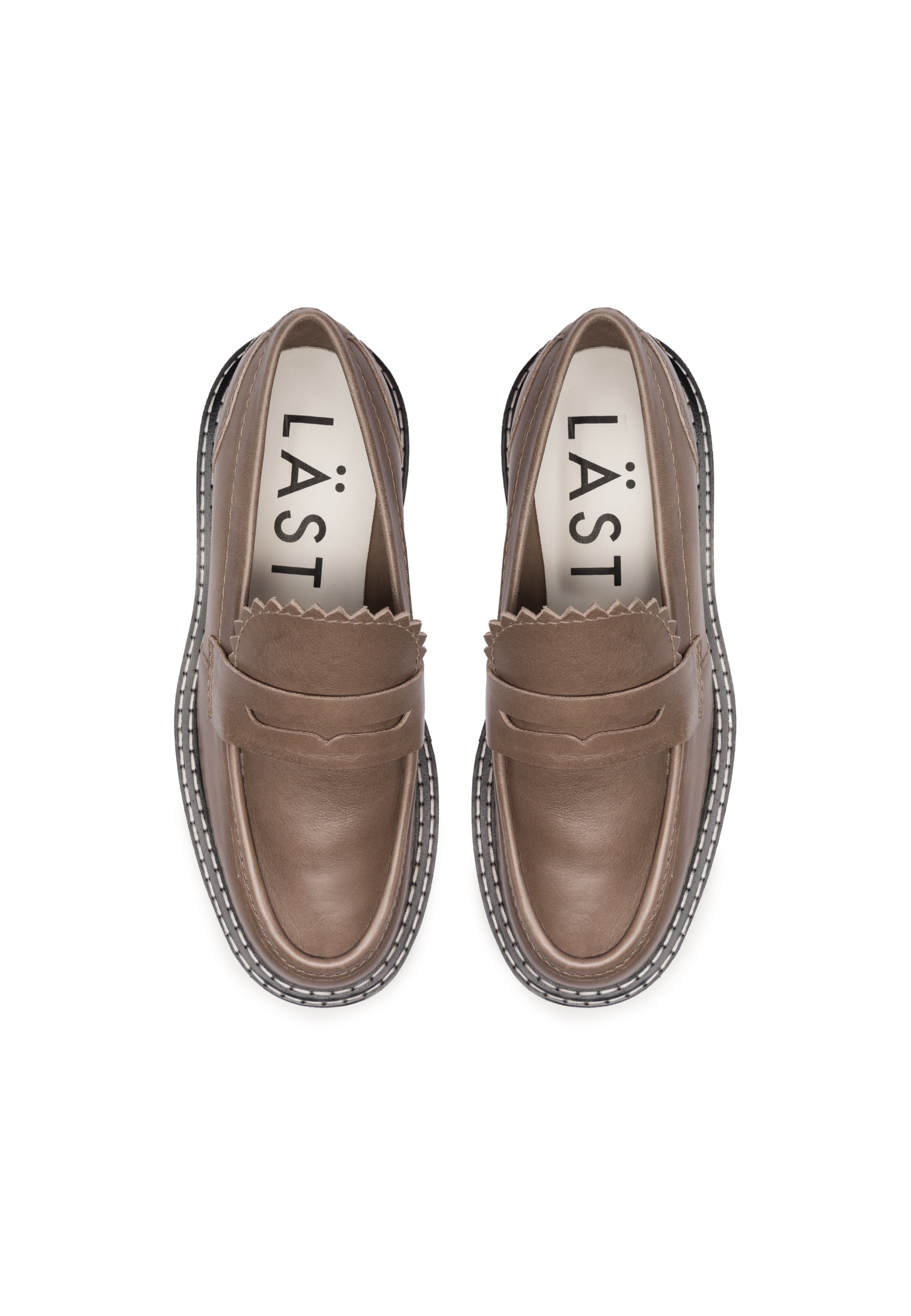Matter Taupe Leather Loafers LAST1681 - 4