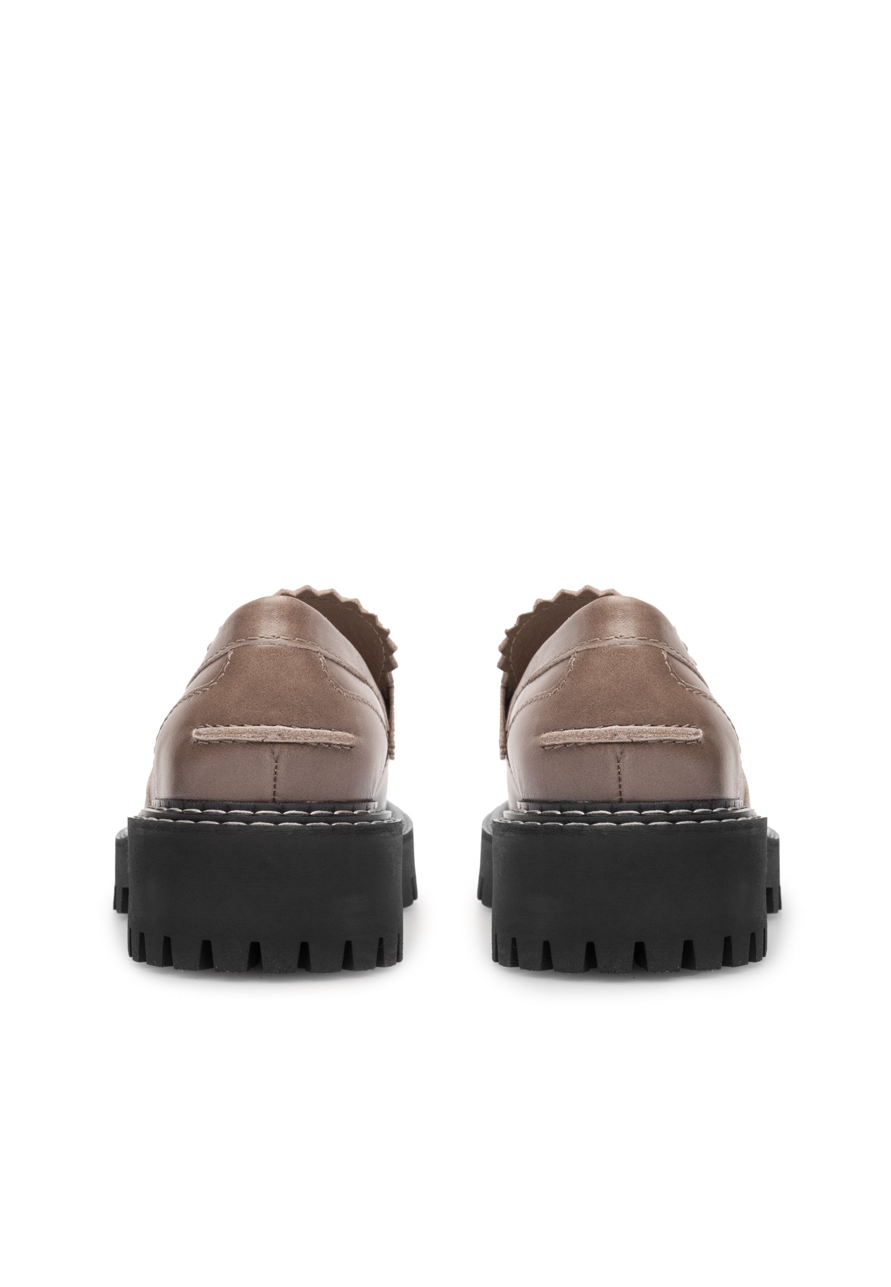 Matter Taupe Leather Loafers LAST1681 - 6