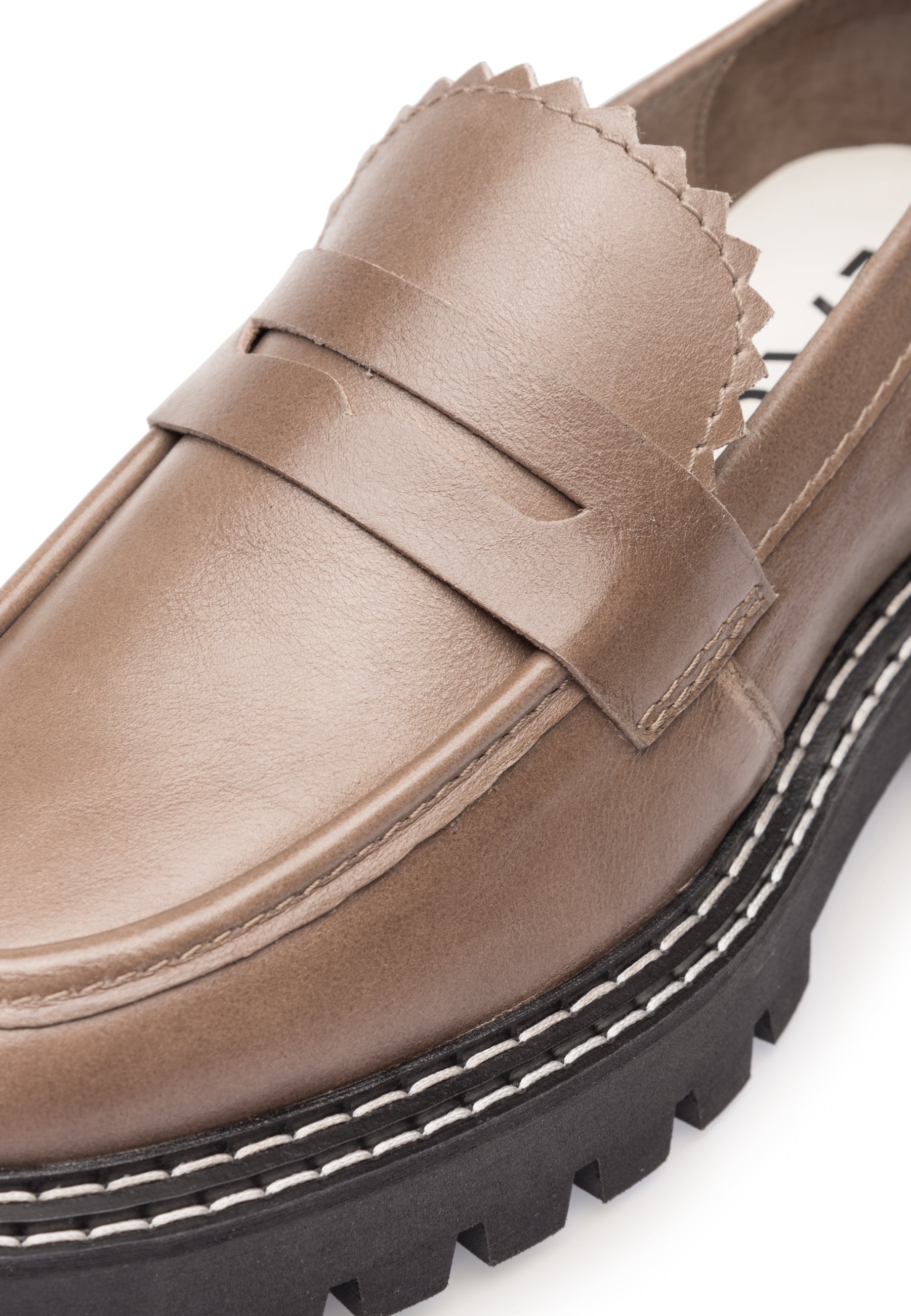 Matter Taupe Leather Loafers LAST1681 - 5