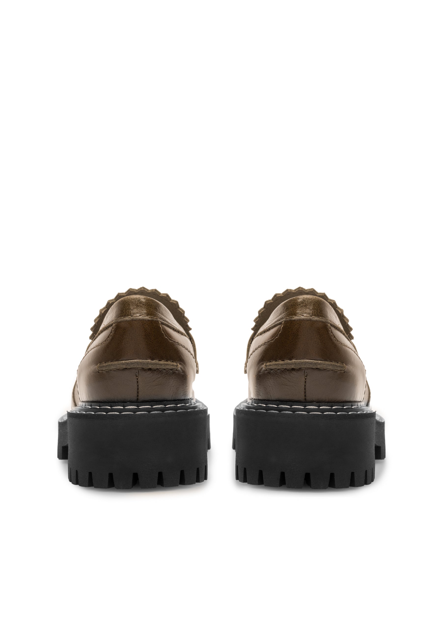 Matter Olive Leather Loafers LAST1682 - 6