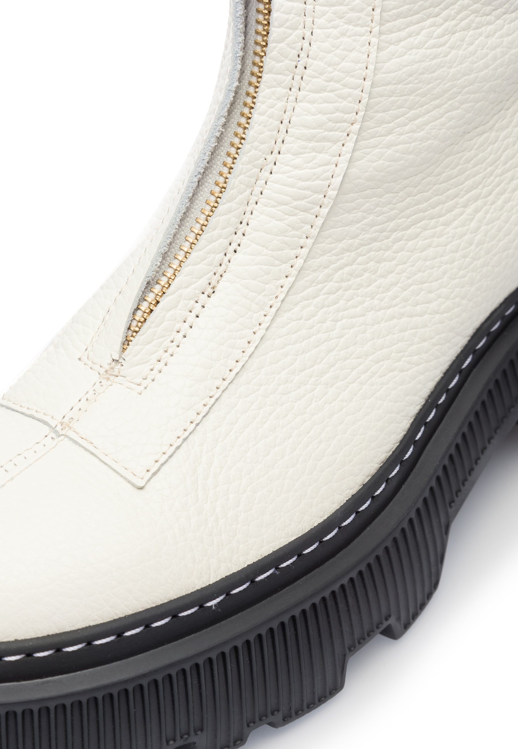 Shane Off White Front Zip Leather Boots LAST1700 -6