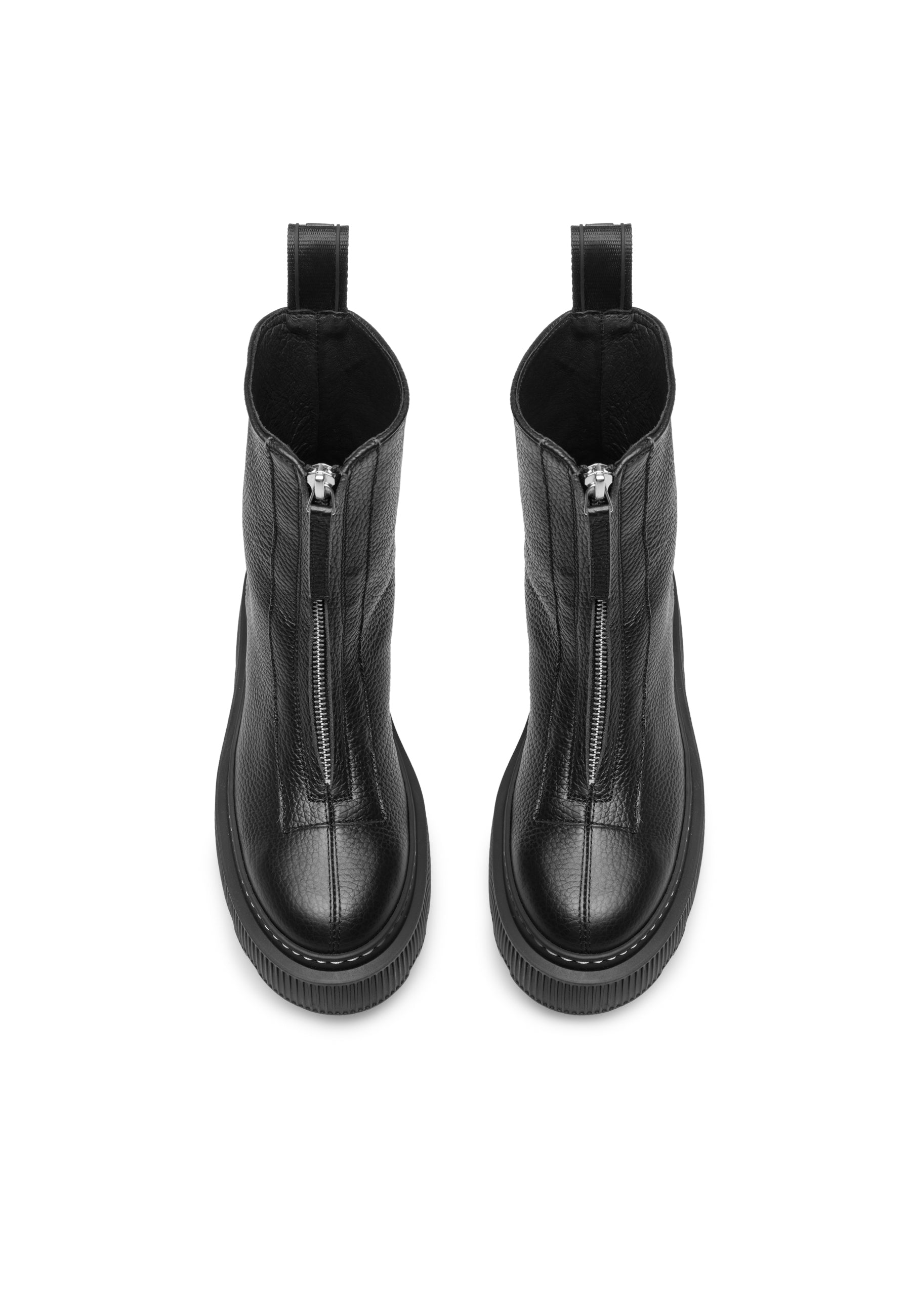 Shane Black Front Zip Leather Boots LAST1701 - 4