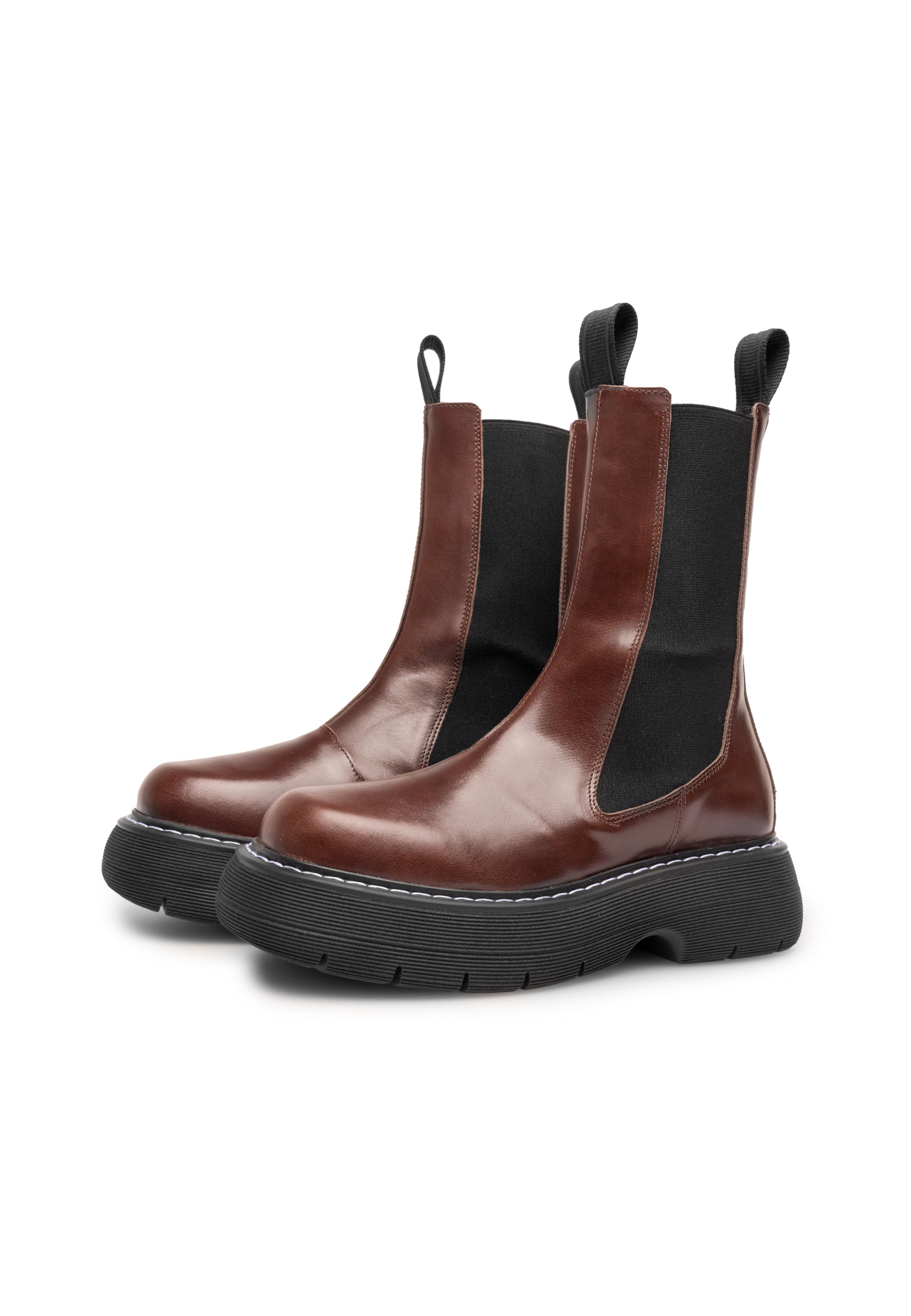 Joy Dark Brown High Chelsea Boots LAST1708 - 3
