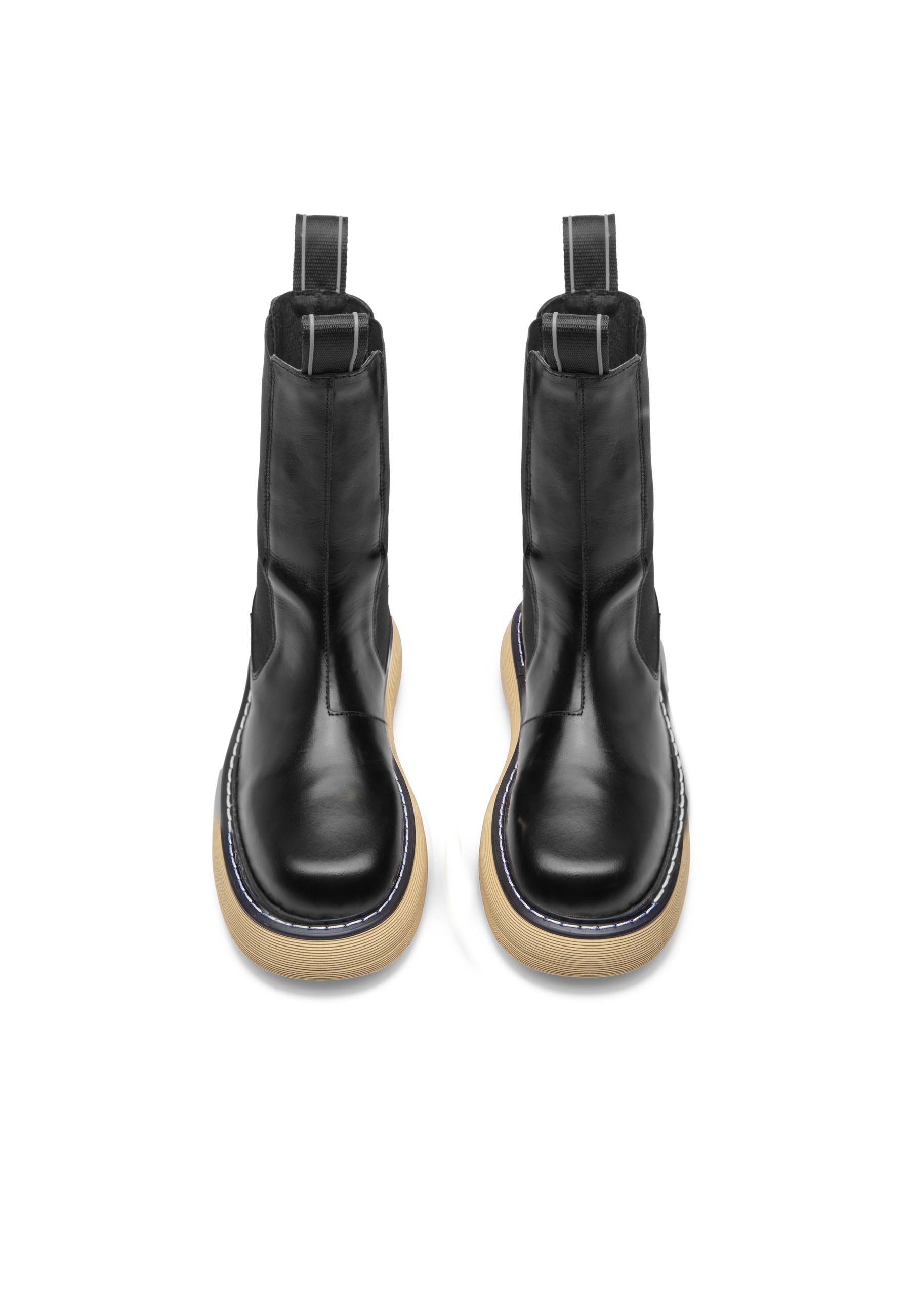 Joy Black Beige High Chelsea Boots LAST1731 -5