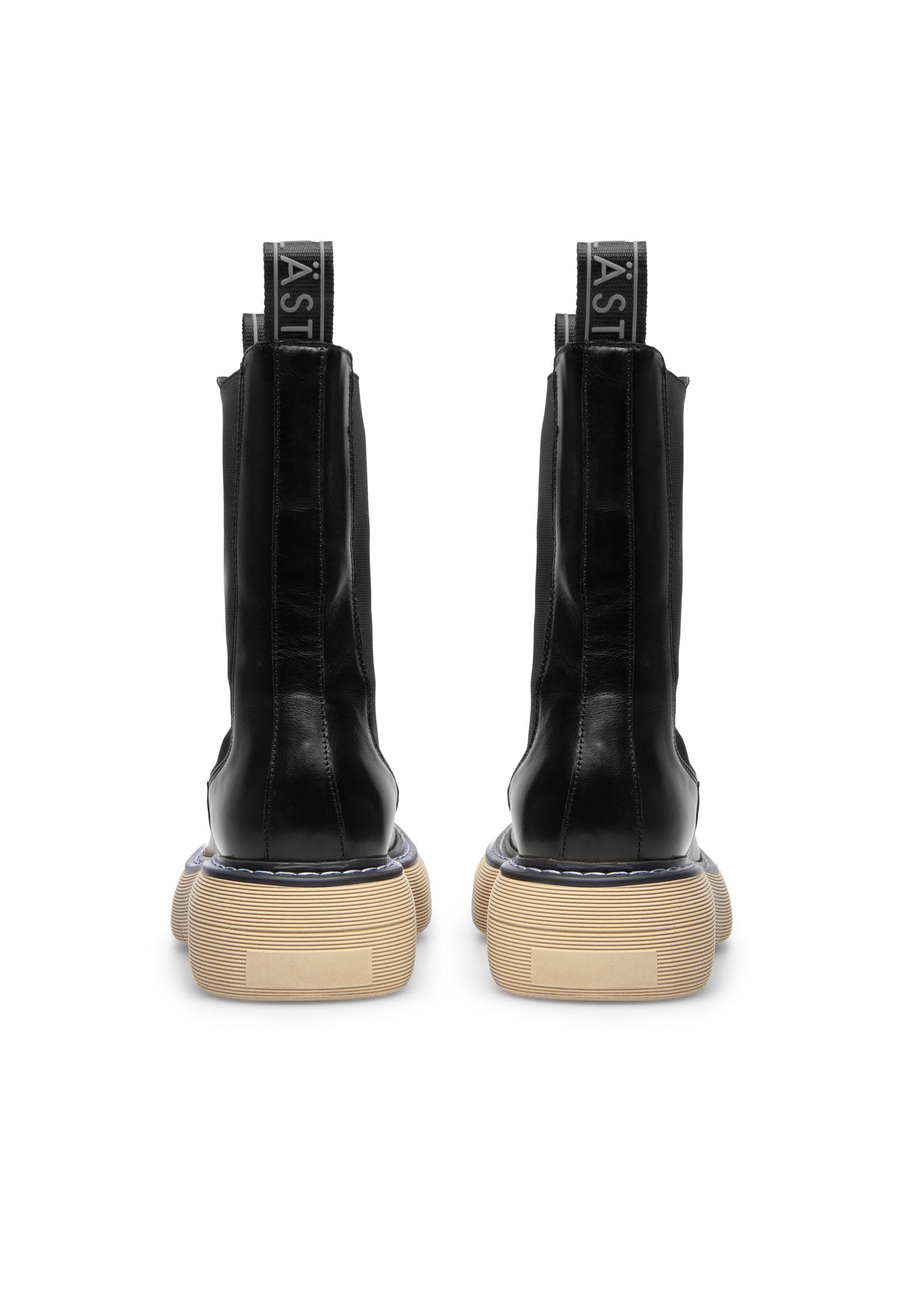 Joy Black Beige High Chelsea Boots LAST1731 -4