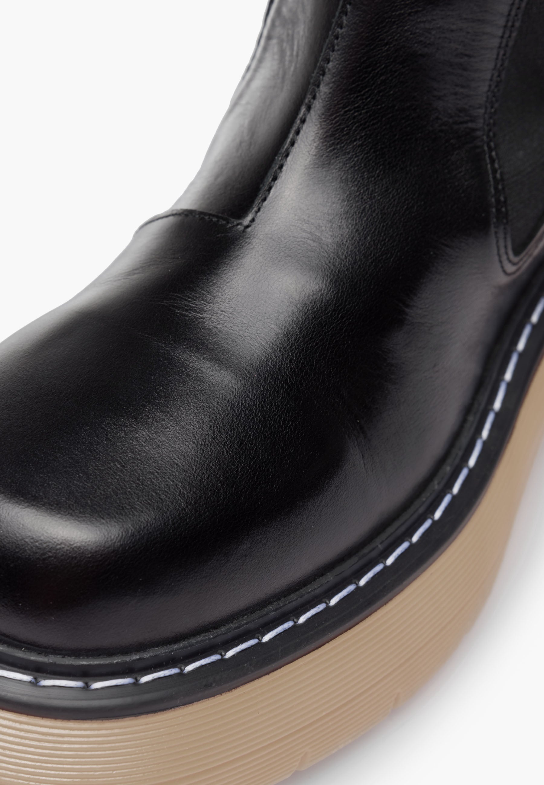 Joy Black Beige High Chelsea Boots LAST1731 -6
