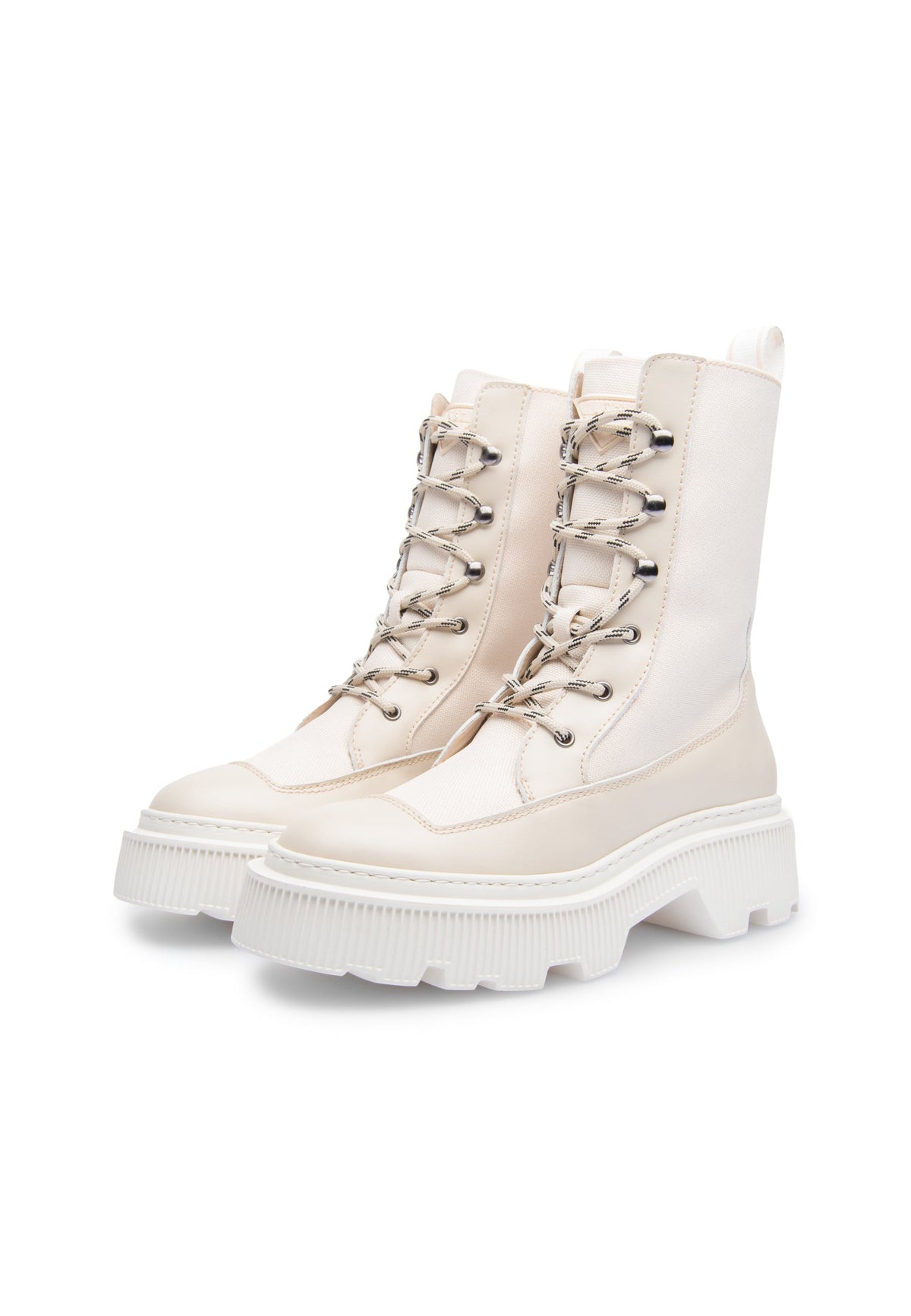 Caroline Creme High Chunky Boots LAST1732 - 3