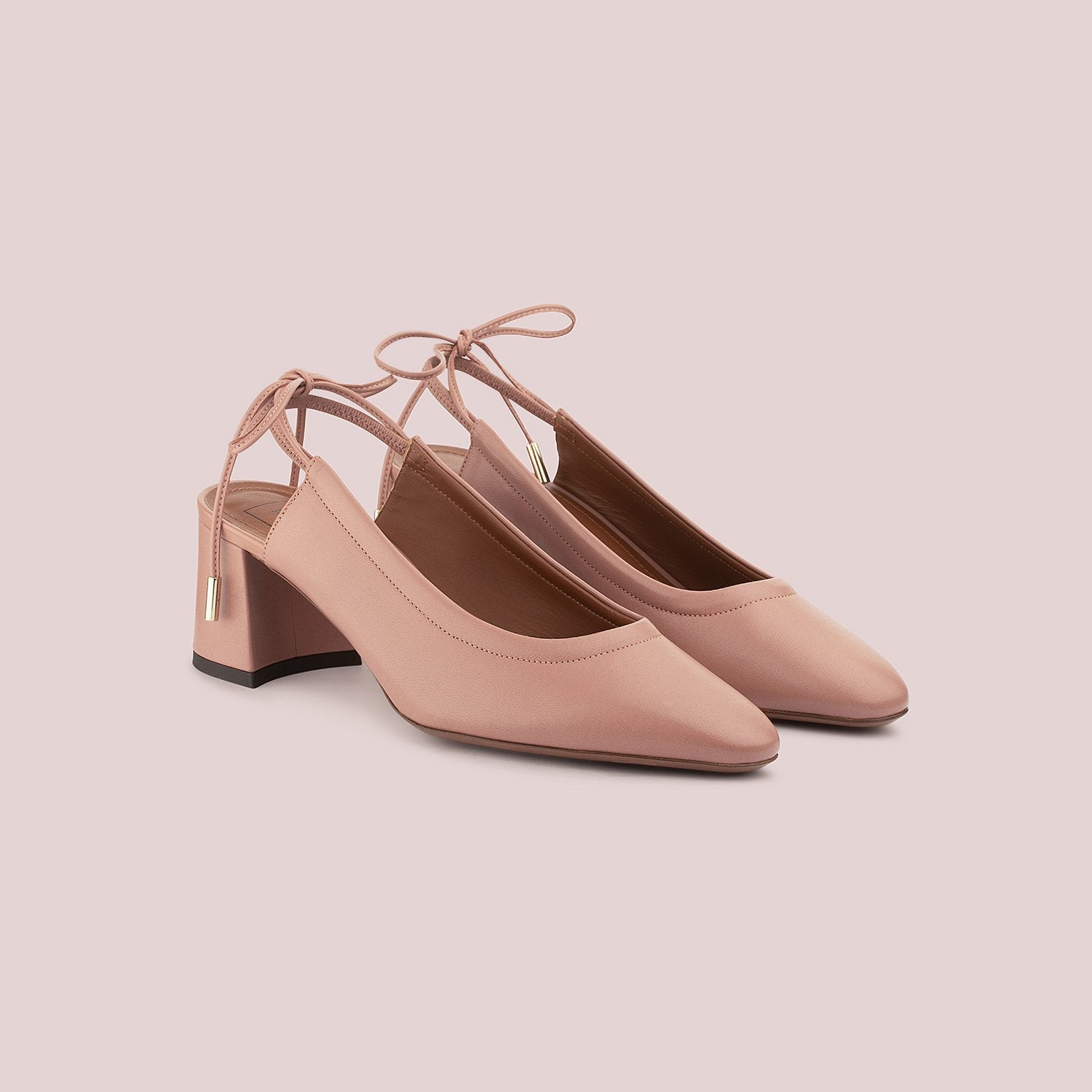 Slingback Shoes In Antique Rose Nappa Heels LDL037.60CP26158010 - 3