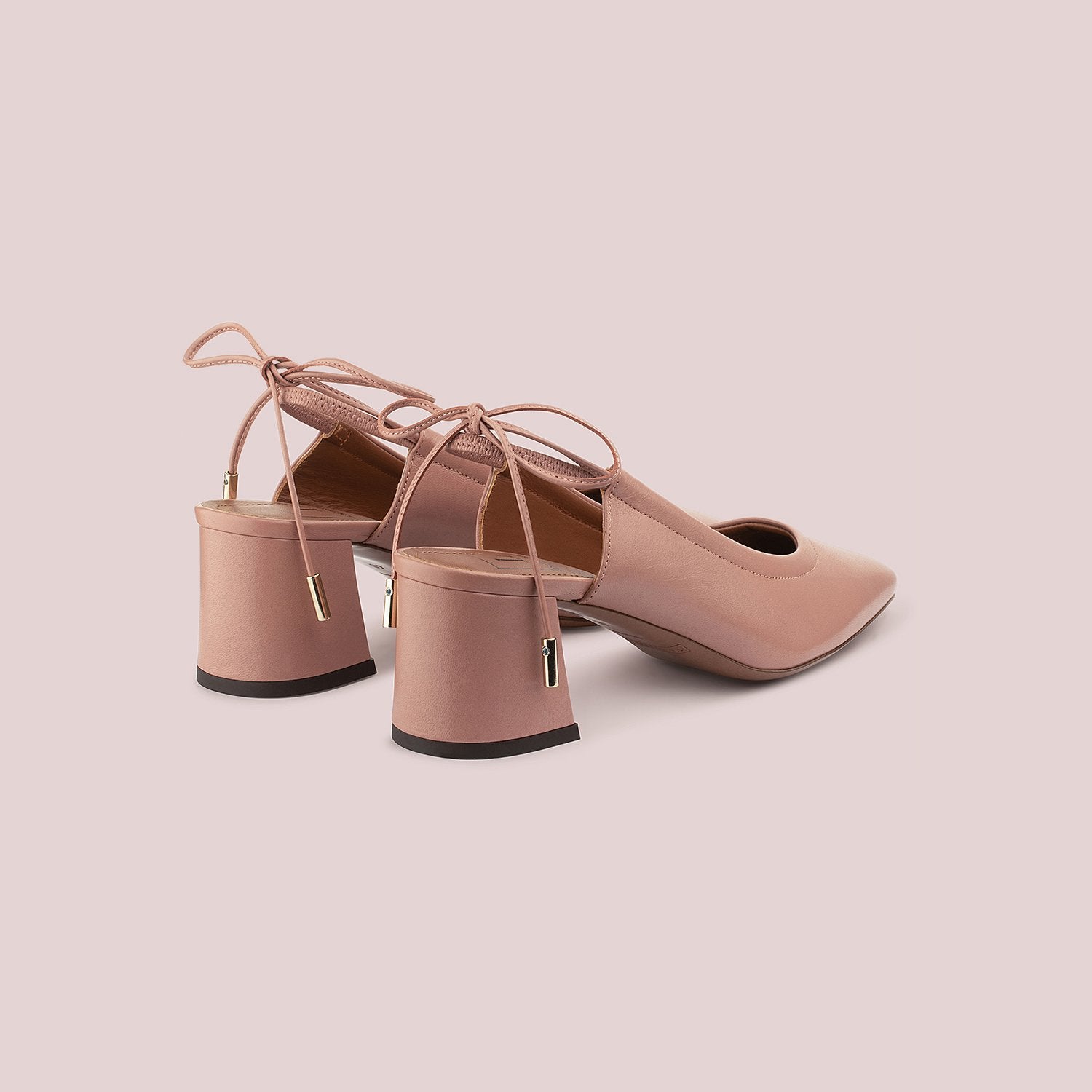 Slingback Shoes In Antique Rose Nappa Heels LDL037.60CP26158010 - 4