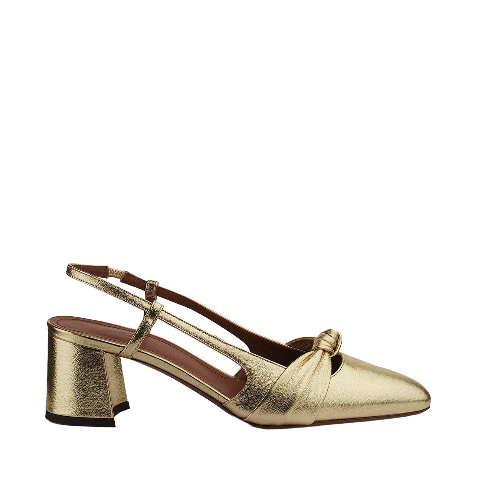 Gold Leather Slingback Shoes Heels LDL039.60CP29145003 - 1