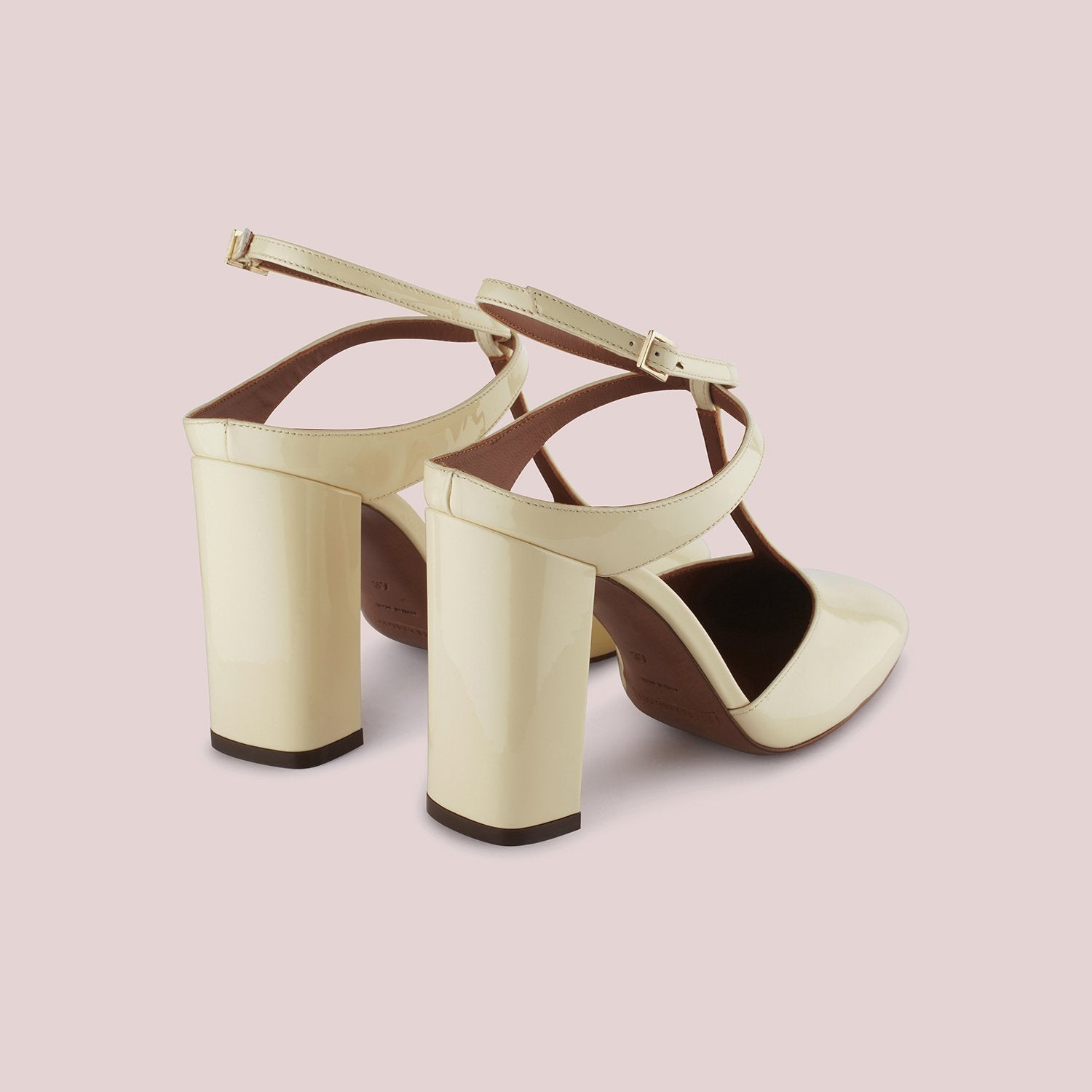 T-Bar Court Shoes In Milk White Patent Leather Heels LDL053.95CP00413044 - 4