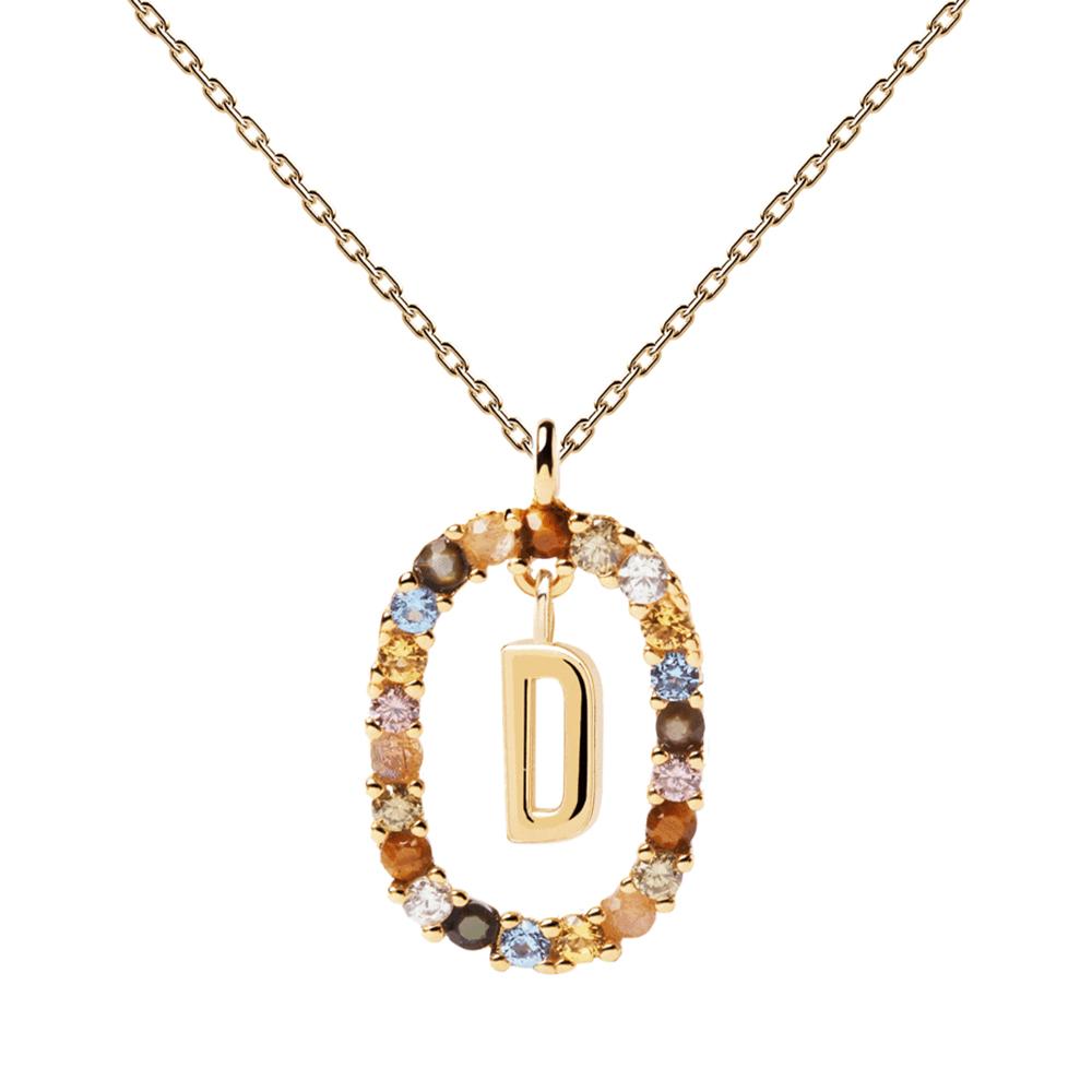 Letter D Circle Necklace CO01-263-U - 01