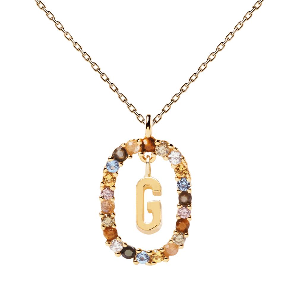 Letter G Circle Necklace CO01-266-U - 01