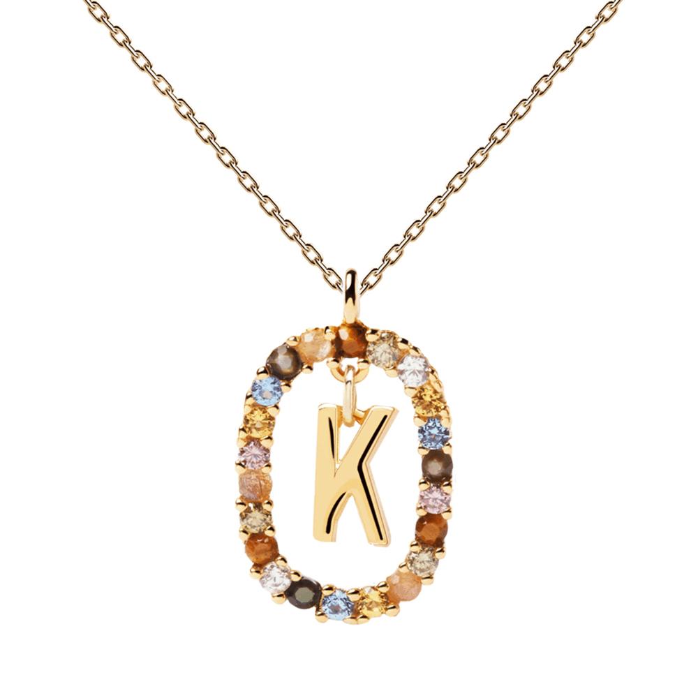 Letter K Circle Necklace CO01-270-U - 01