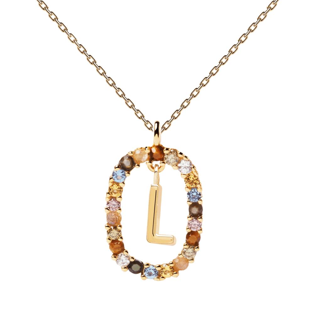 Letter L Circle Necklace CO01-271-U - 01