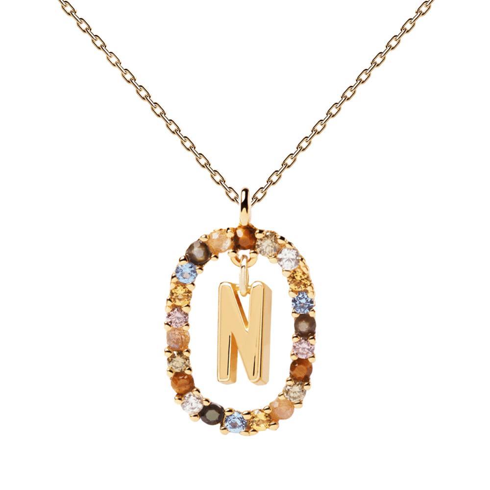 Letter N Circle Necklace CO01-273-U - 01