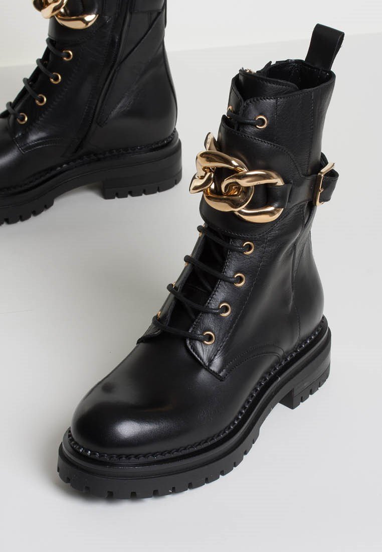Maddy Black Combat Boots Maddy-Blk - 5
