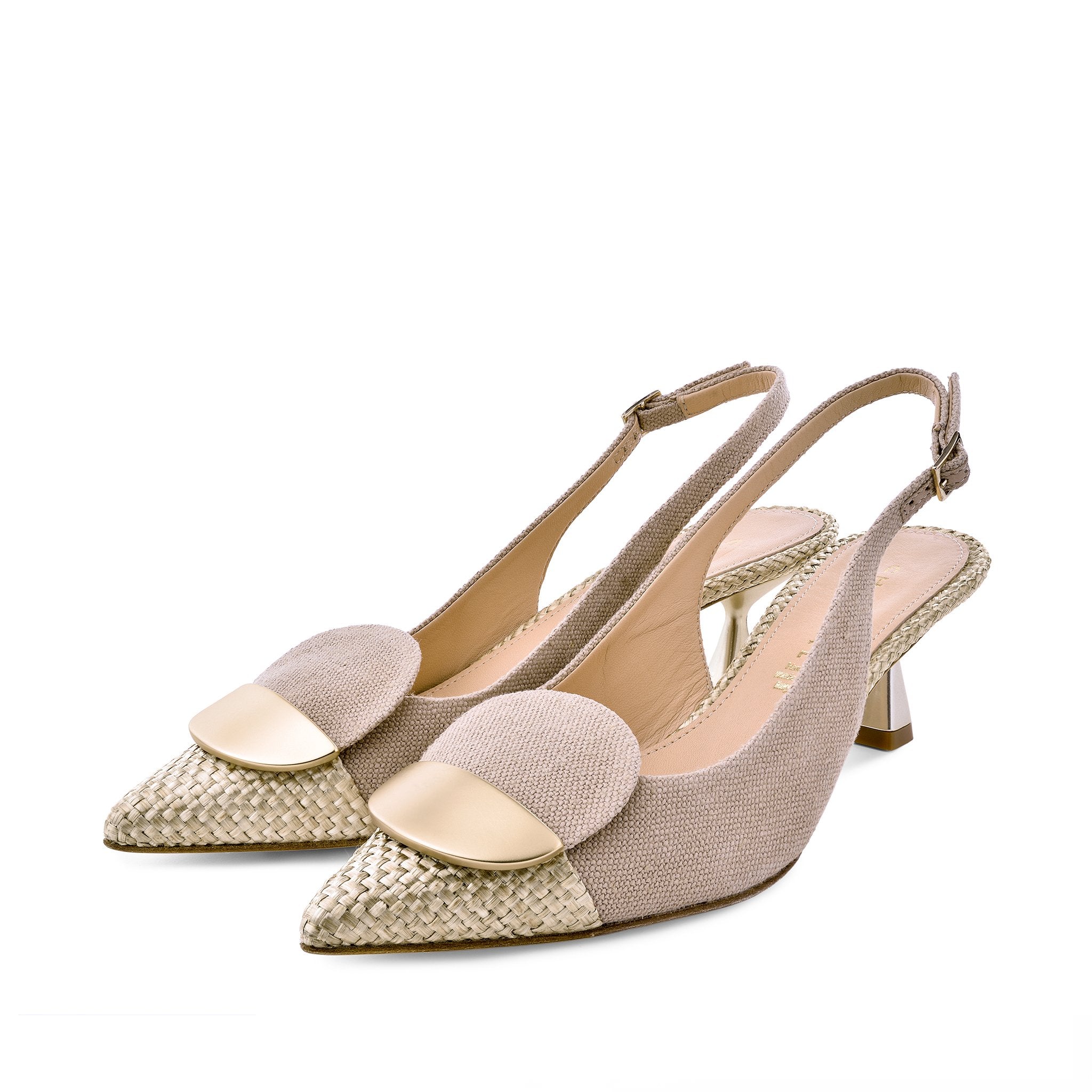 Lino Sling Back Pumps 1384Gold - 8