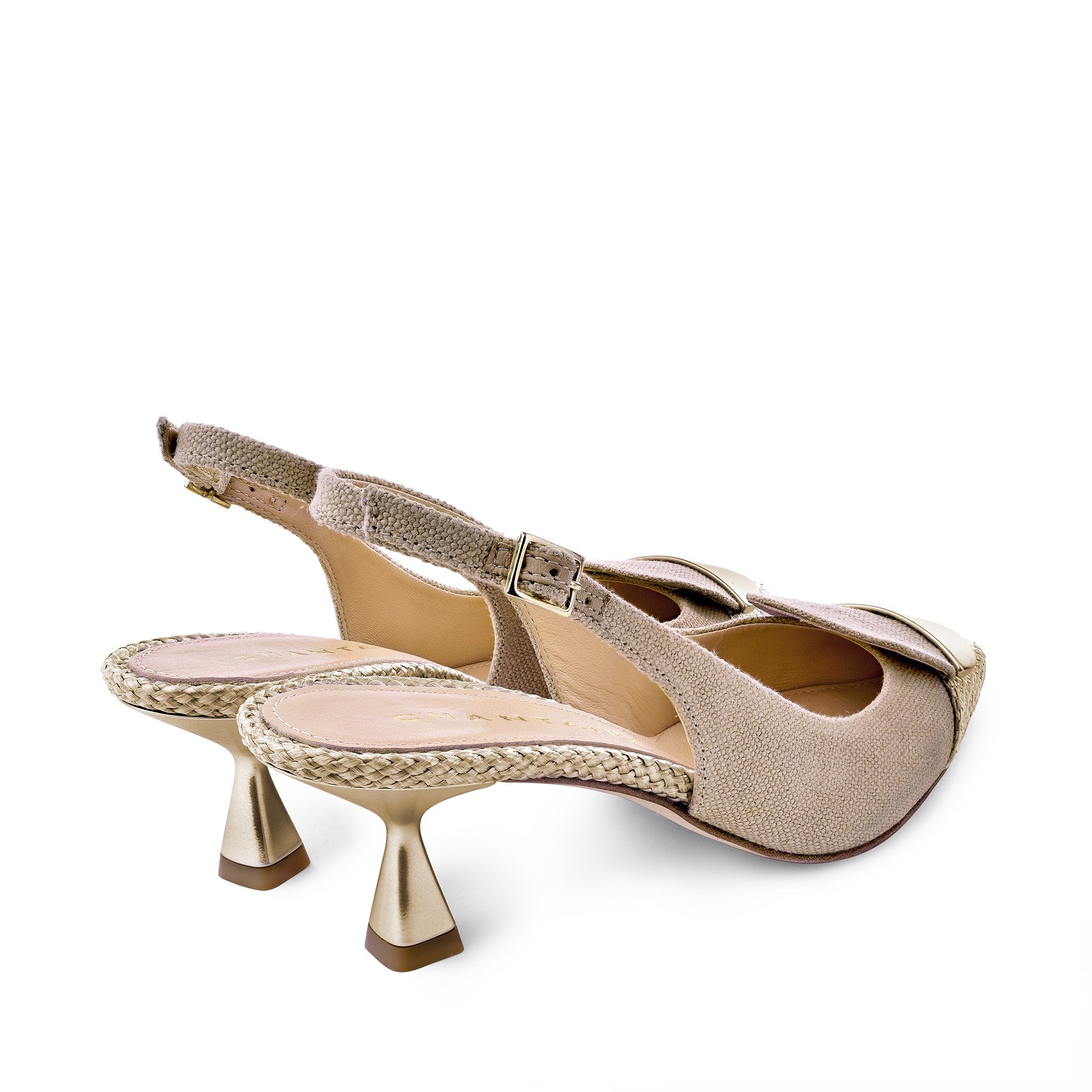 Lino Sling Back Pumps 1384Gold - 7