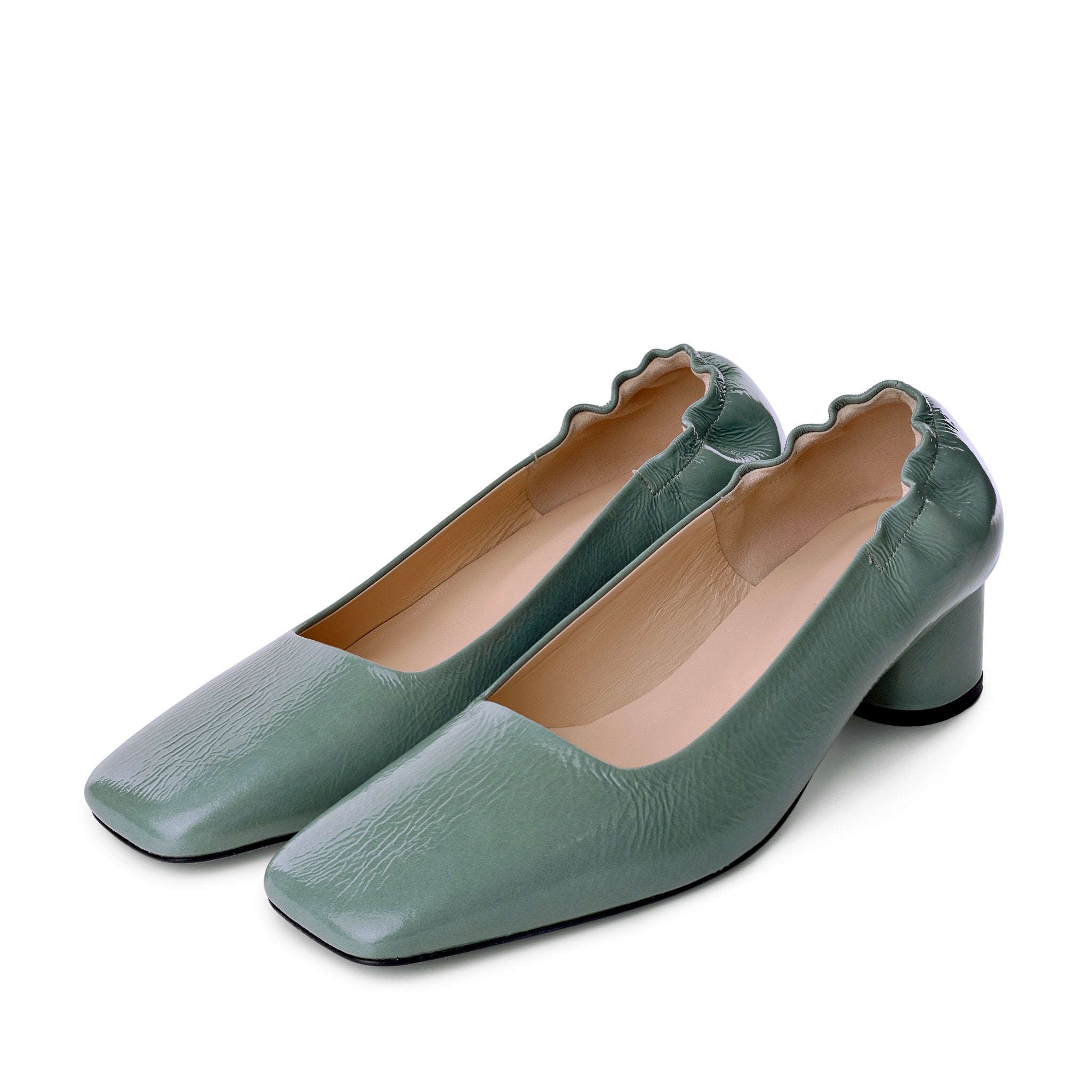 Nyoko Avocado Green Soft Naplak Pumps 20036-01-09 - 5