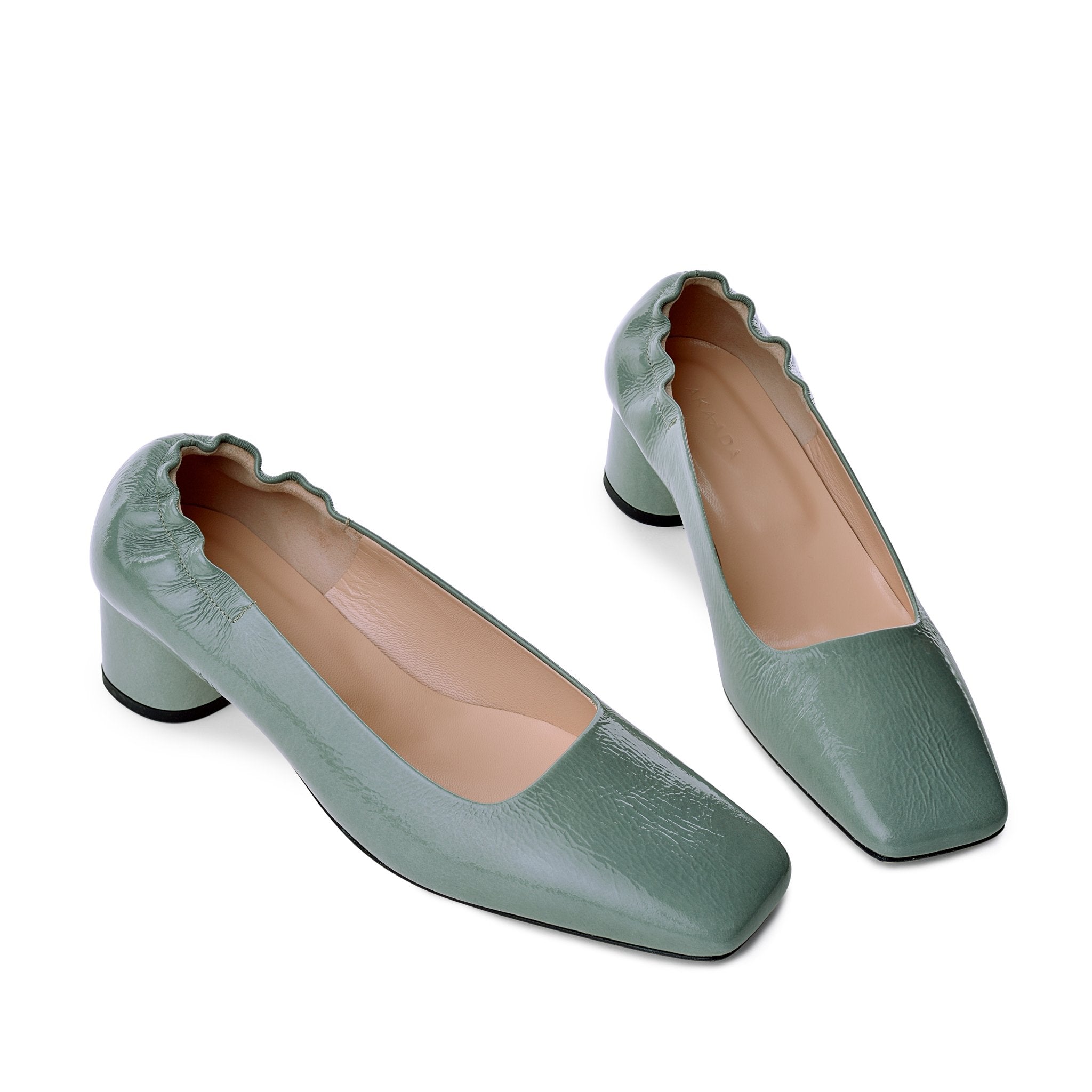 Nyoko Avocado Green Soft Naplak Pumps 20036-01-09 - 6