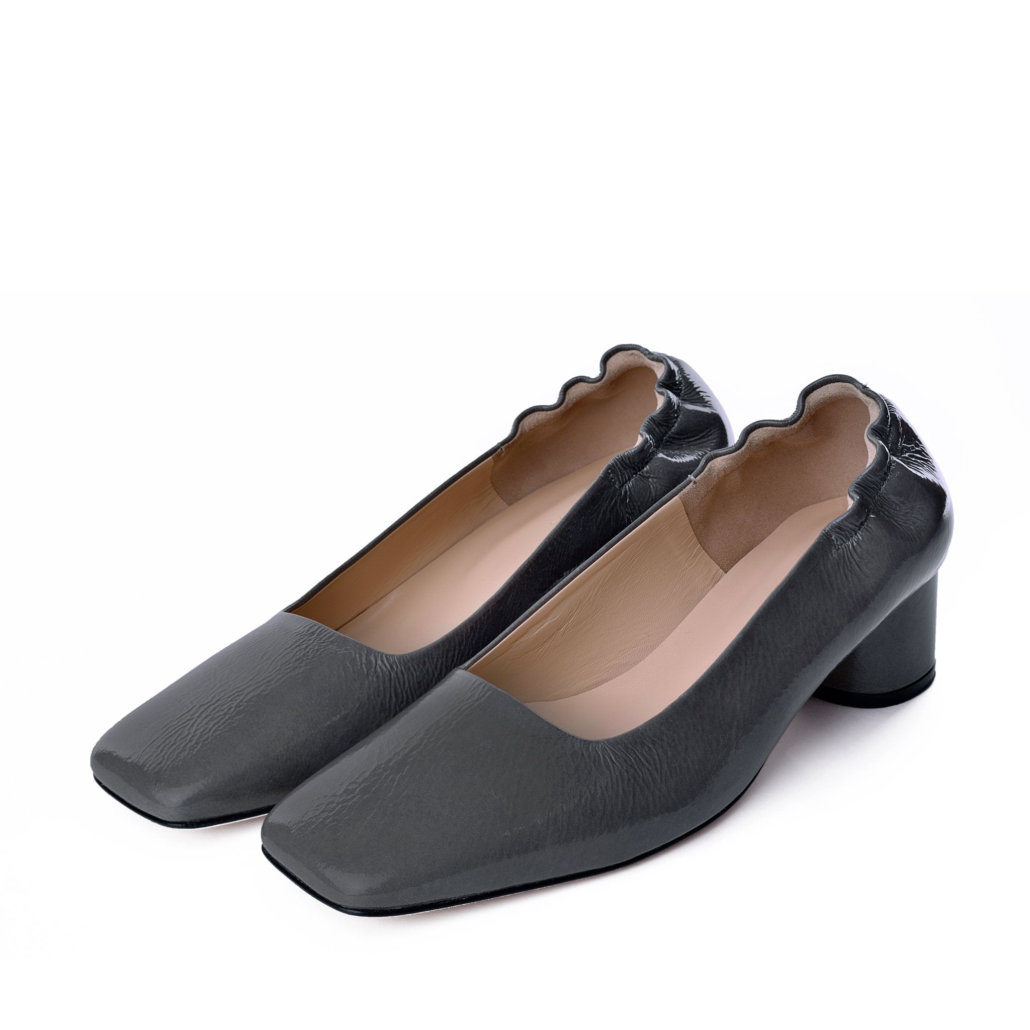 Nyoko Grey Soft Naplak Pumps 20036-01-11 - 5