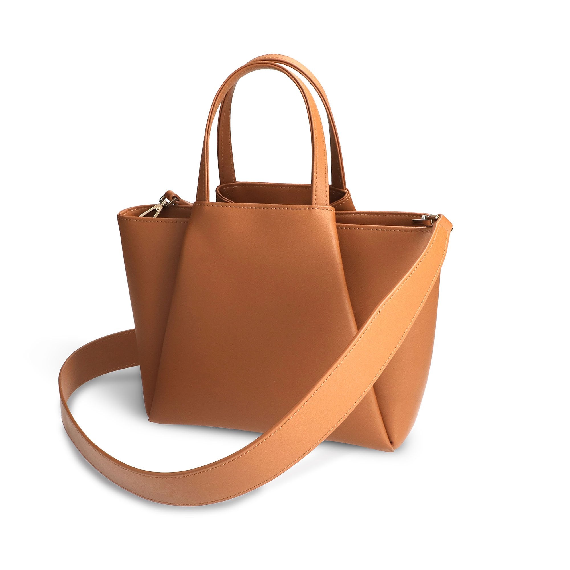 Mini Pyramid Cognac Bag Bags