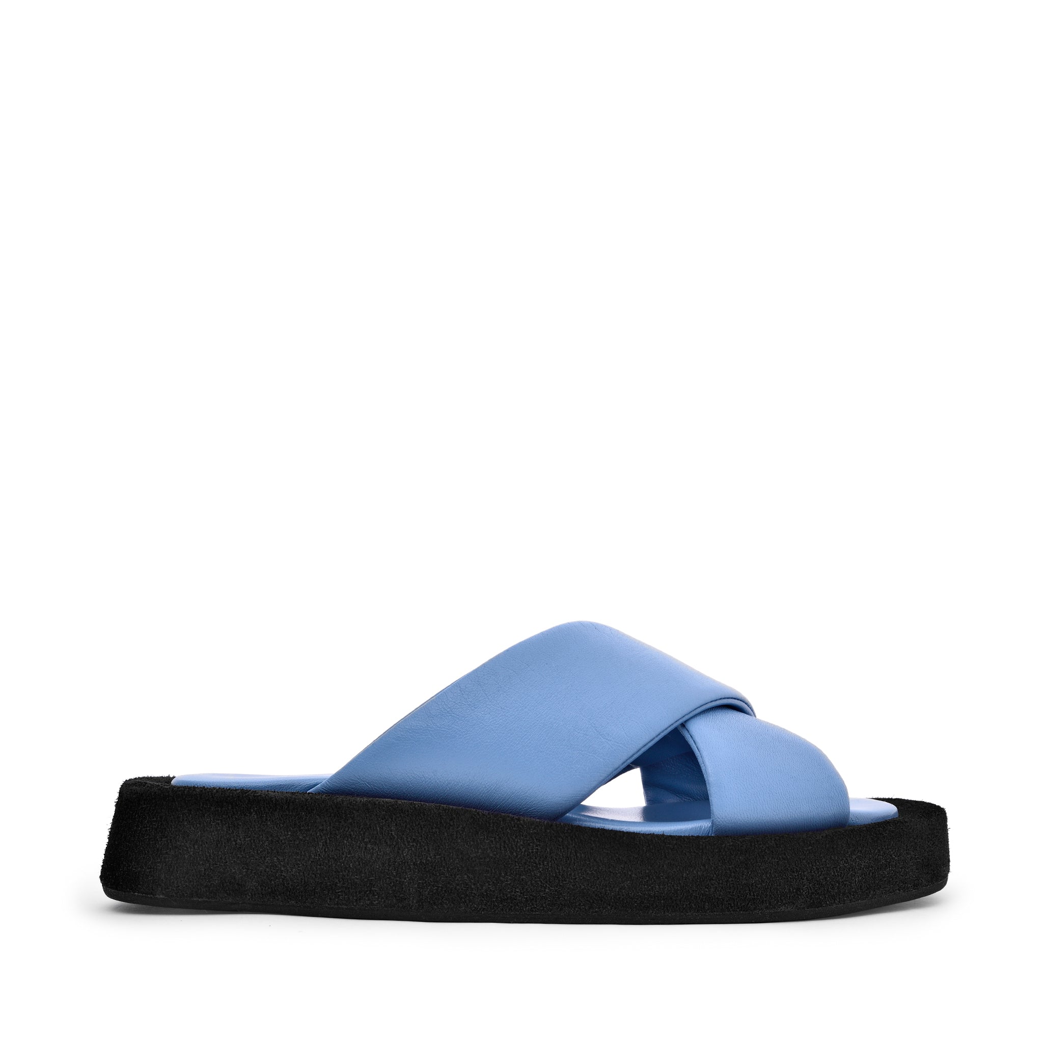 Luna Sky Blue Leather Flat Sandals LUNA5043 - 1