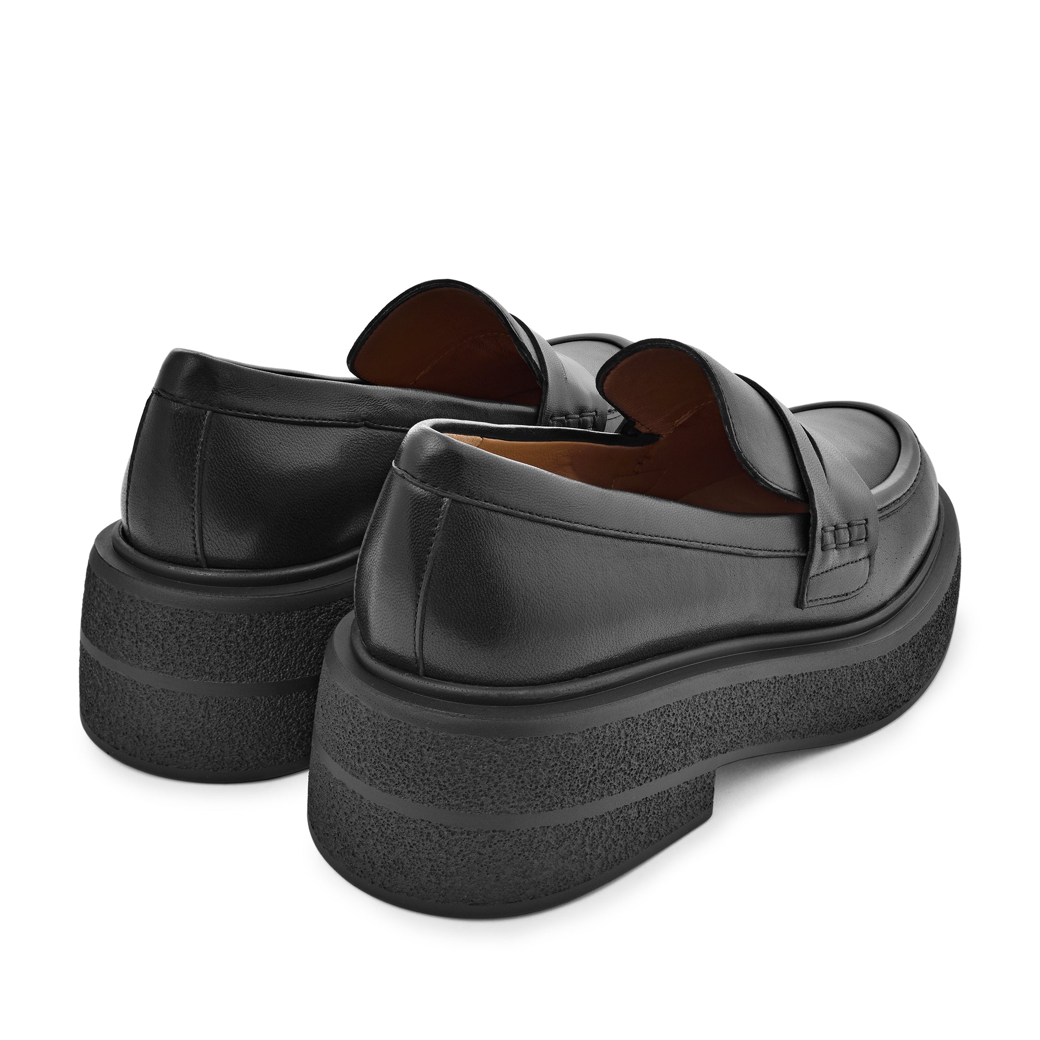 Mikka Black Leather Chunky Loafers D1304Black_BIS - 7