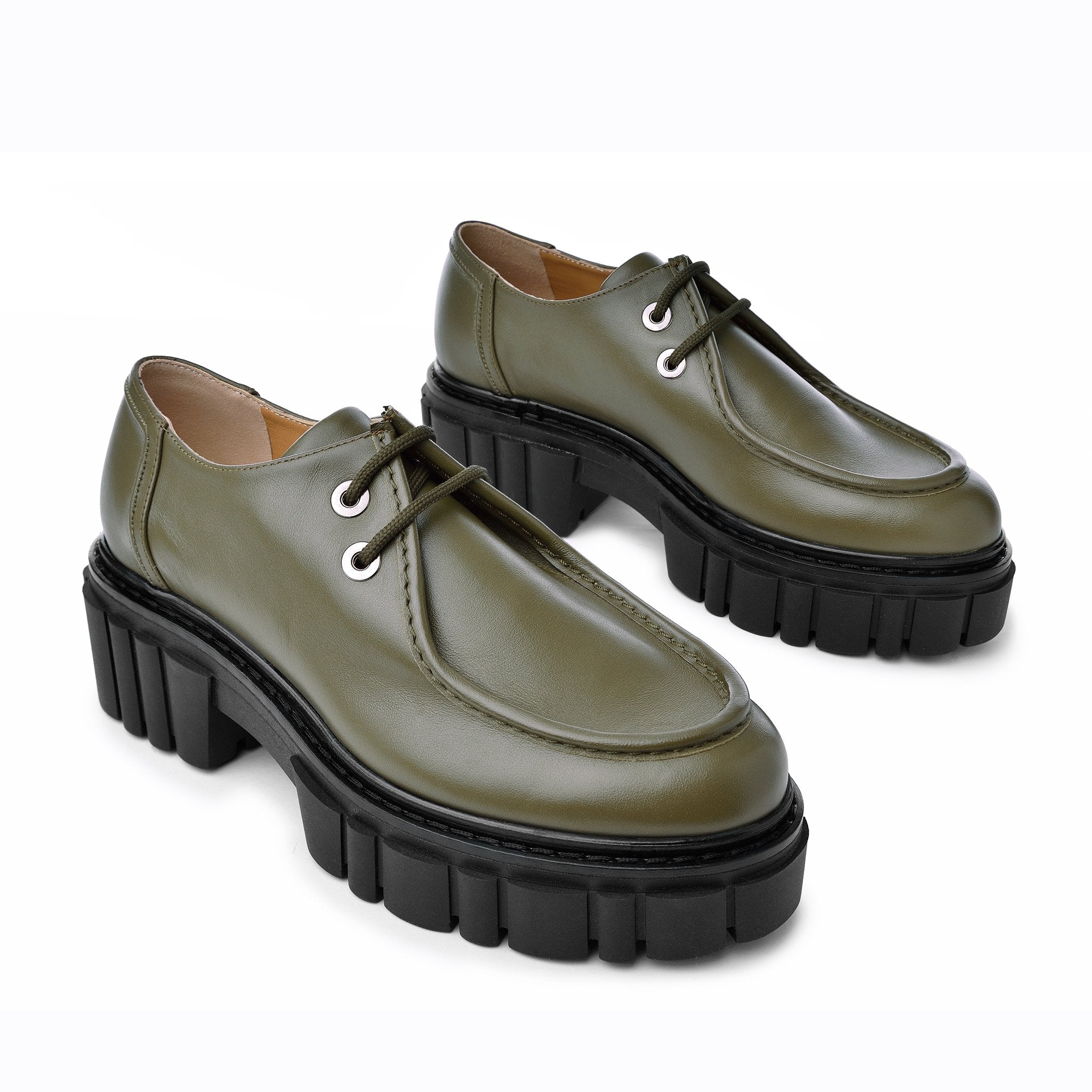 Taka Olive Lace-up Chunky Loafers 2202-02 - 02Taka Olive Lace-up Chunky Loafers 2202-02 - 07